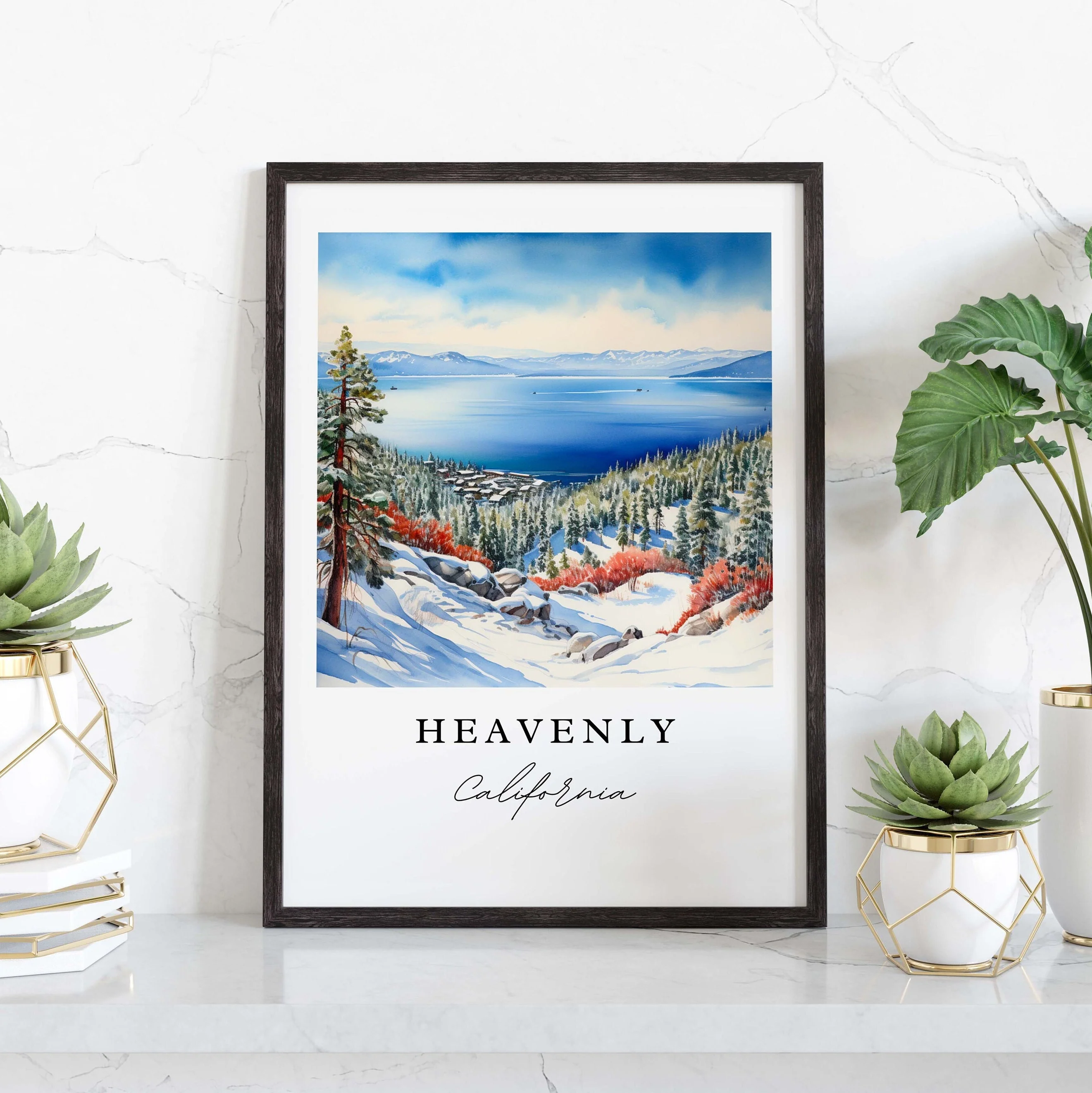 Lake Tahoe, California, California – Watercolor Art Print - Image 5