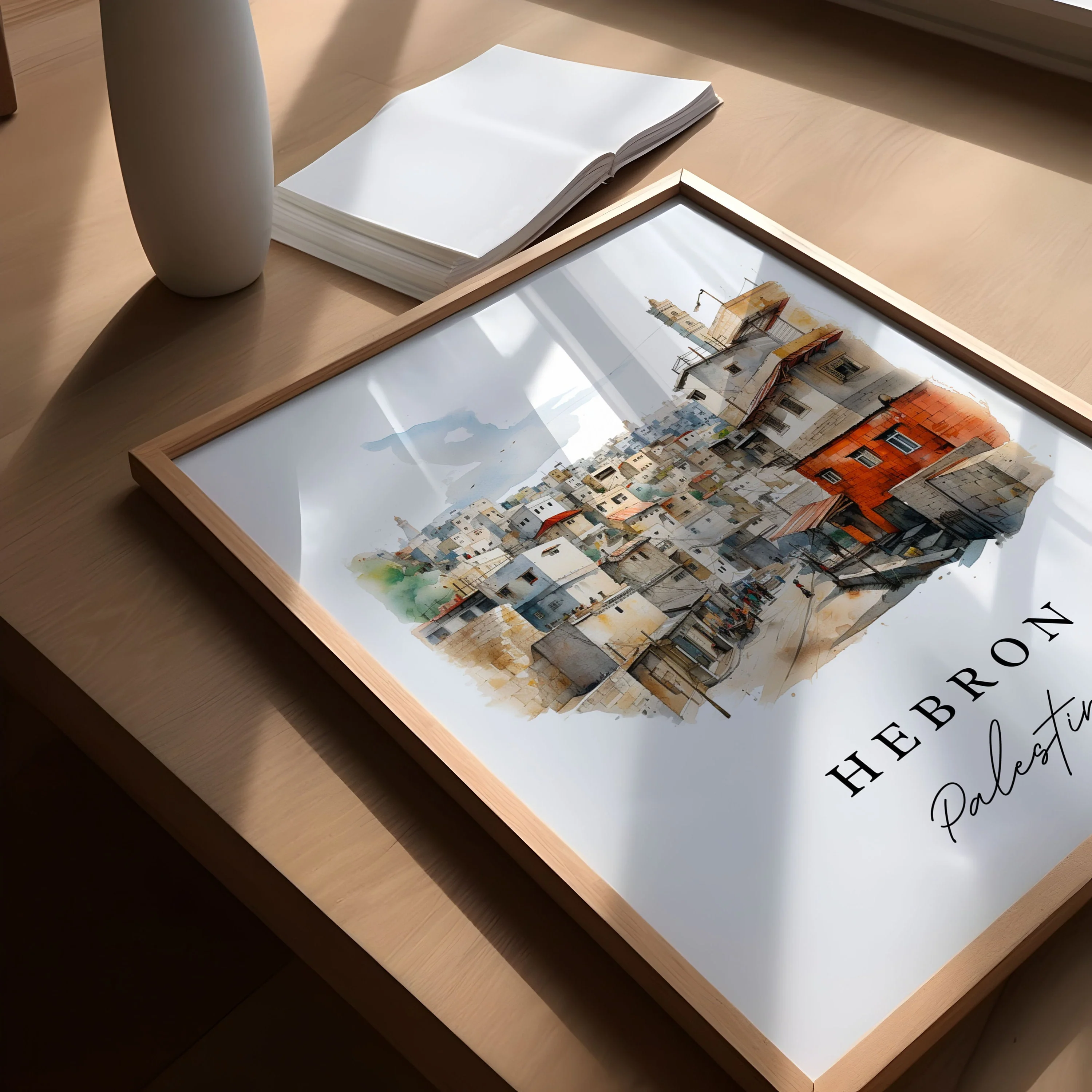 Hebron, Palestine – Watercolor Art Print - Image 3