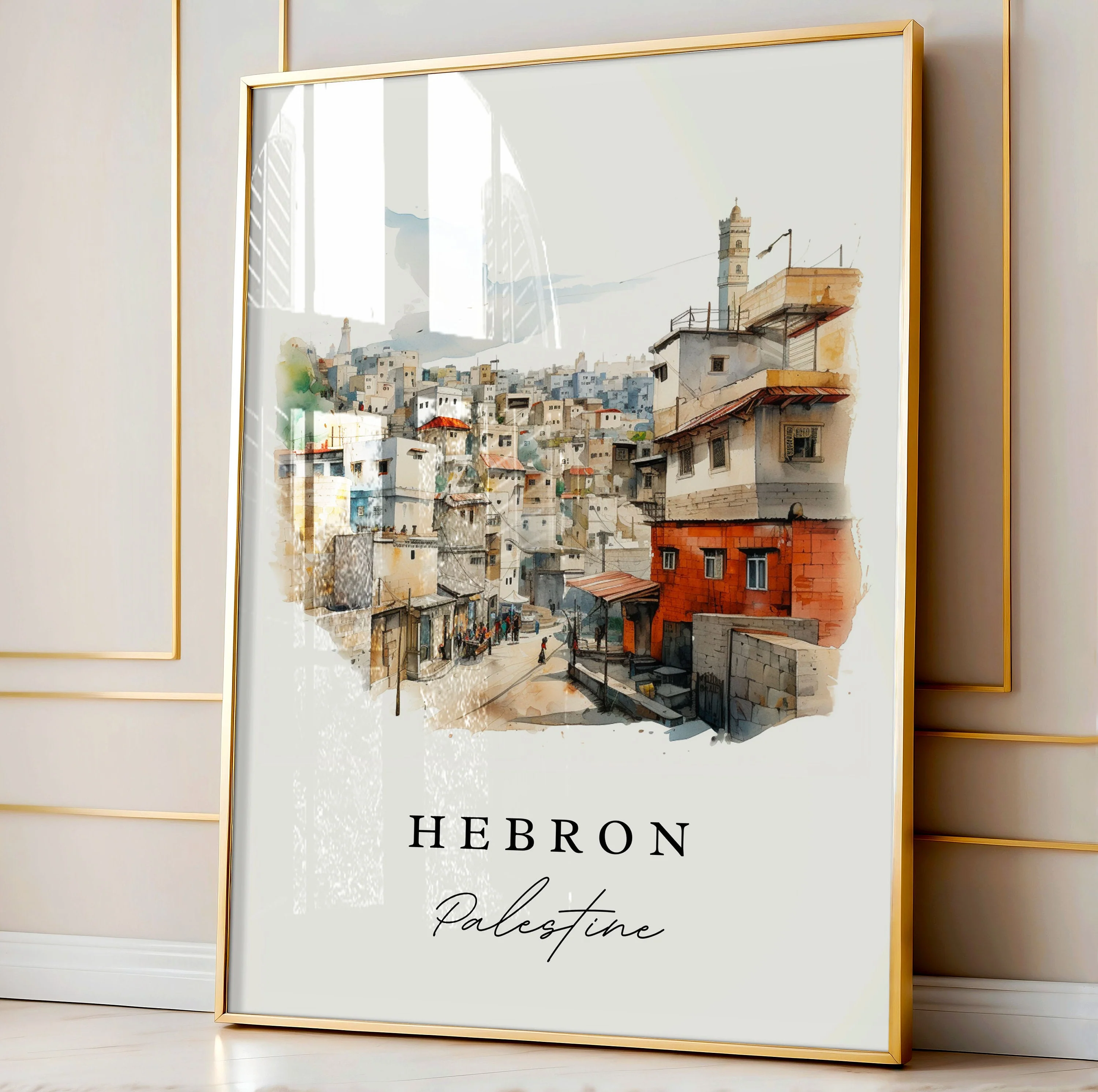 Hebron, Palestine – Watercolor Art Print - Image 4