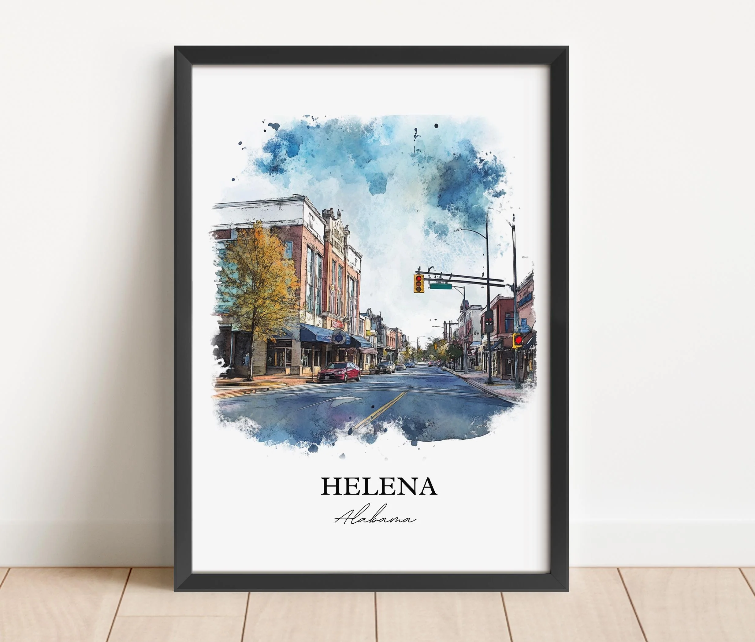 Helena, Alabama, USA – Watercolor Art Print - Image 3