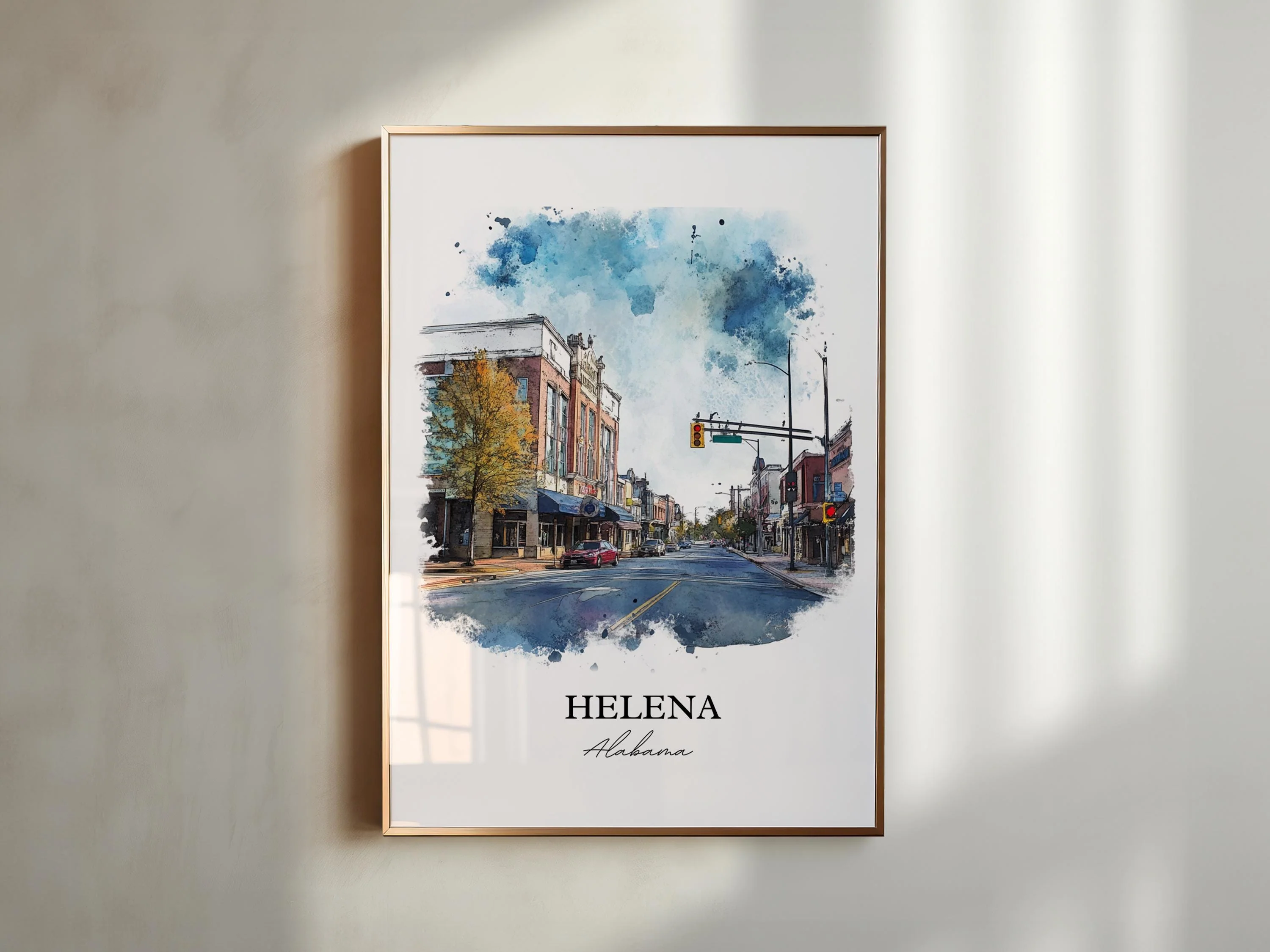 Helena, Alabama, USA – Watercolor Art Print - Image 4