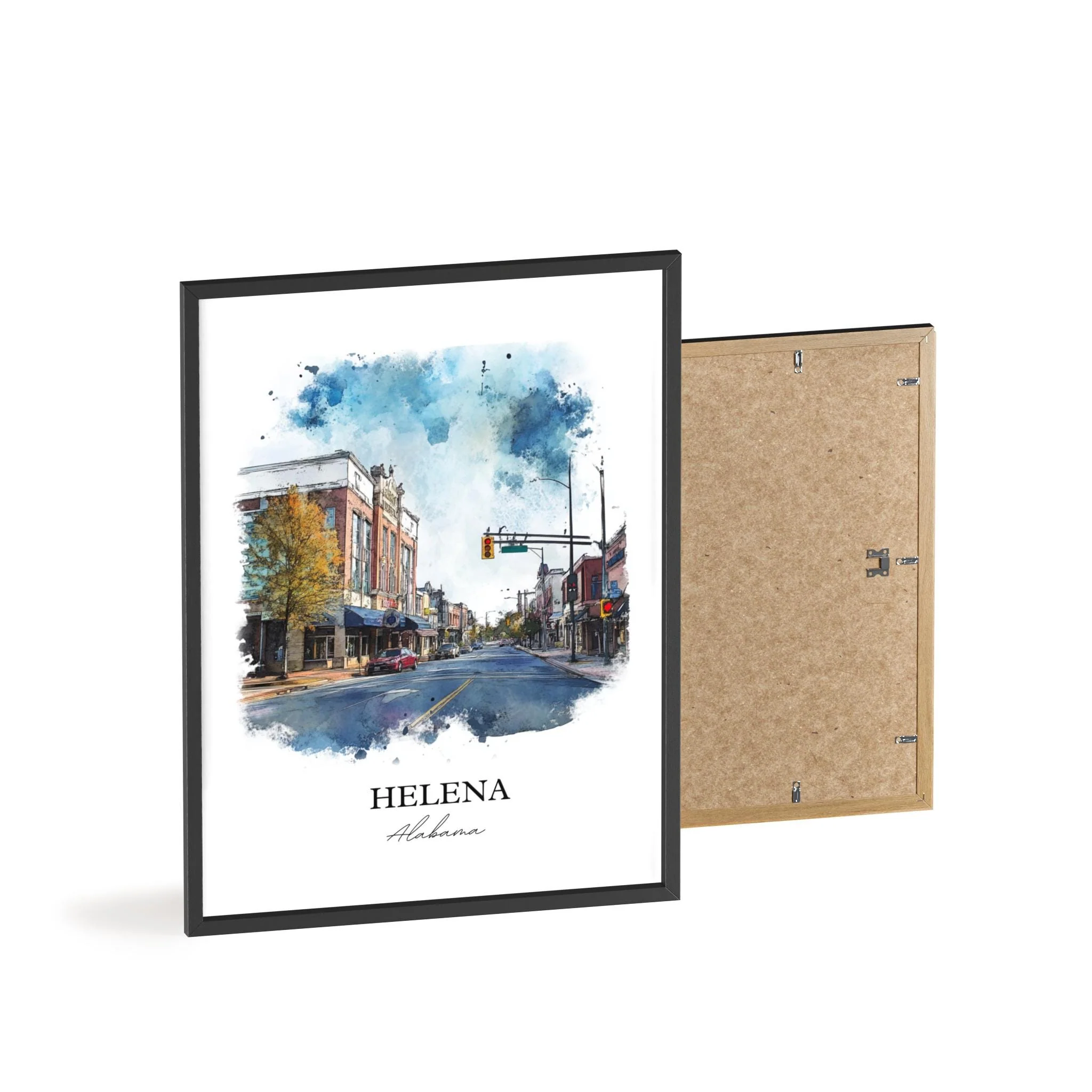 Helena, Alabama, USA – Watercolor Art Print - Image 8