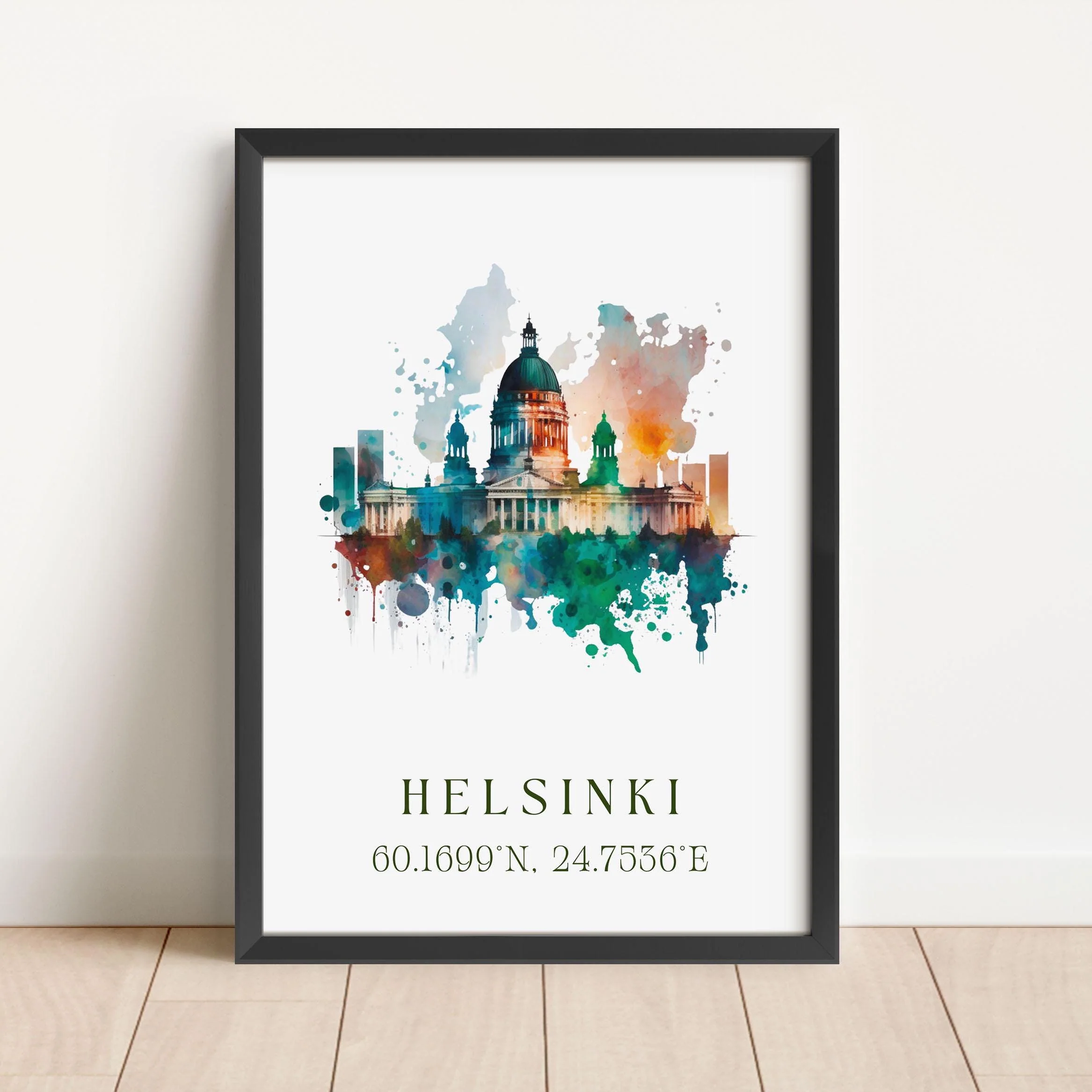 Helsinki, Finland – Watercolor Art Print