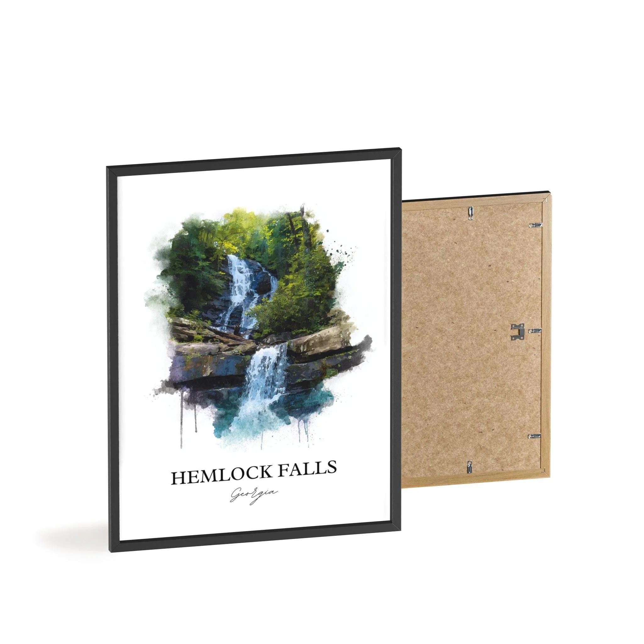 Hemlock Falls, Georgia, USA – Watercolor Art Print - Image 8