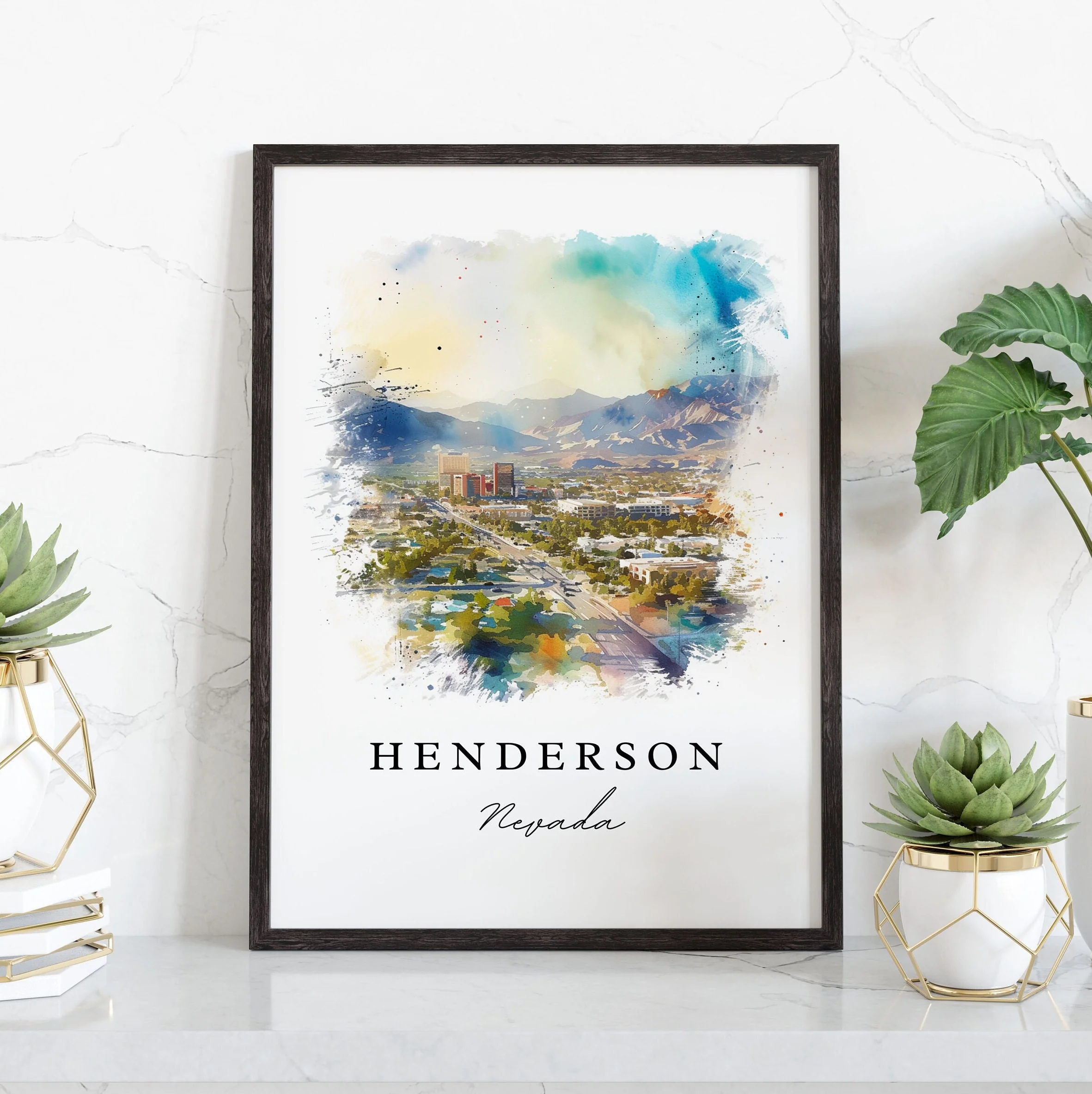 Henderson, Nevada, USA – Watercolor Art Print - Image 5