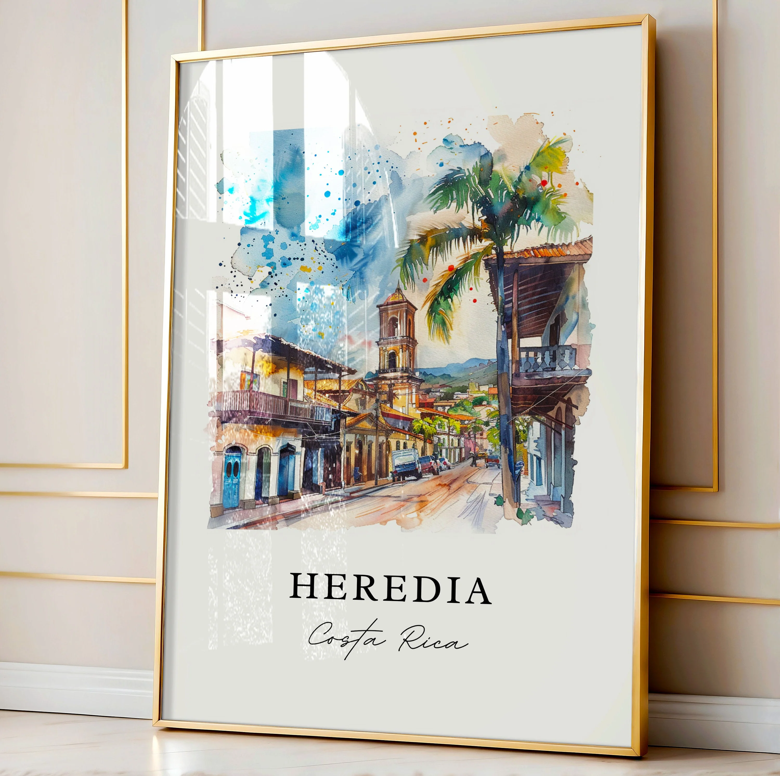 Heredia, Costa Rica – Watercolor Art Print - Image 4