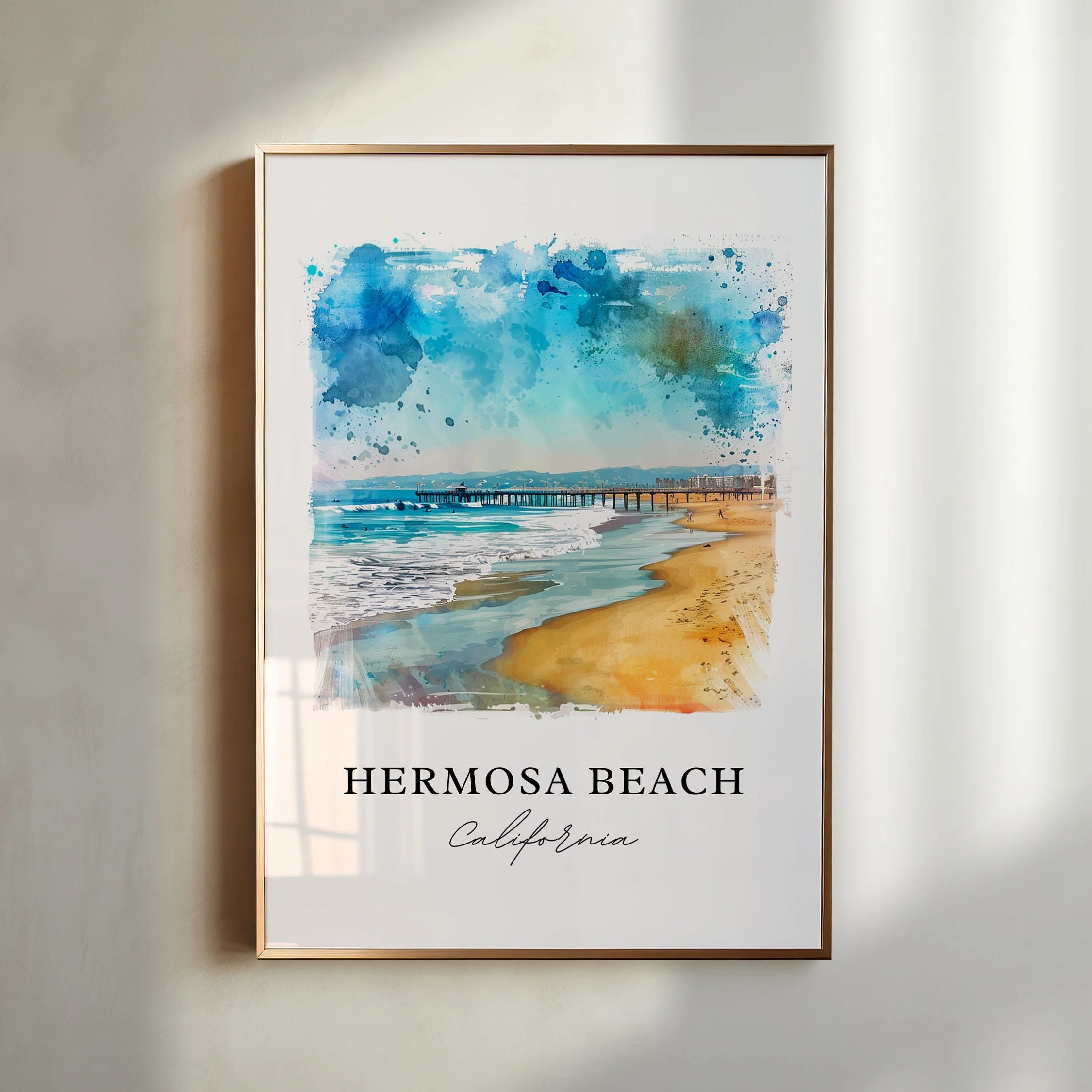 Hermosa Beach, USA – Watercolor Art Print
