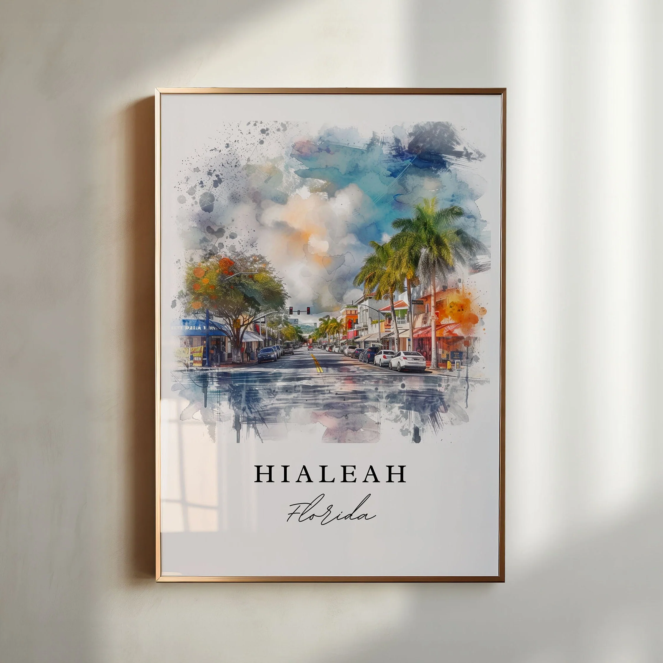 Hialeah, Florida, Florida – Watercolor Art Print