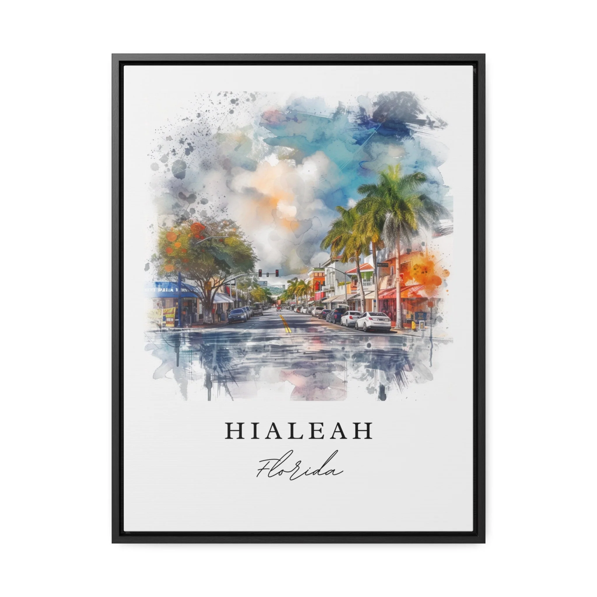 Hialeah, Florida, Florida – Watercolor Art Print - Image 4