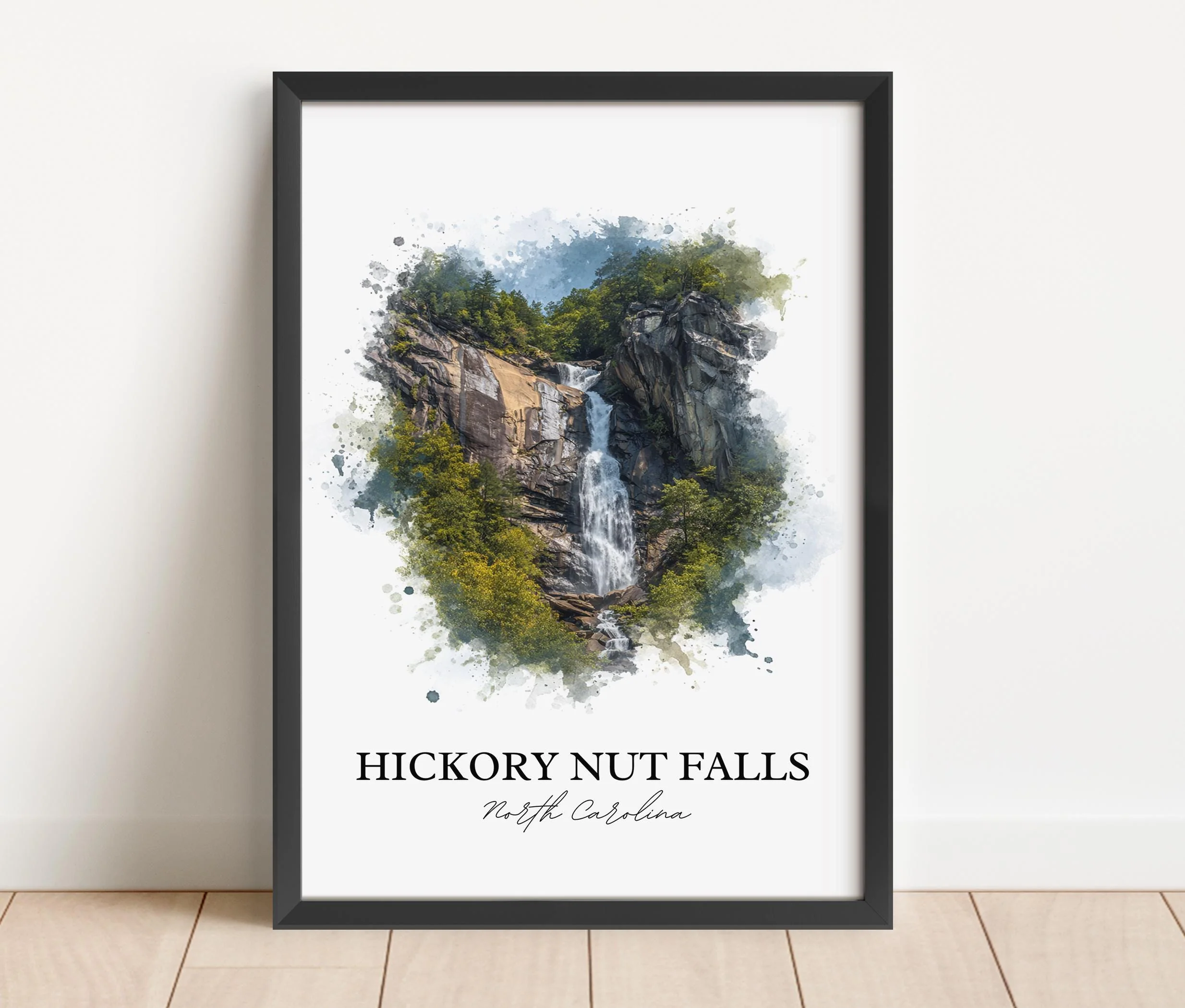 Hickory Nut Falls, North Carolina, USA – Watercolor Art Print - Image 6
