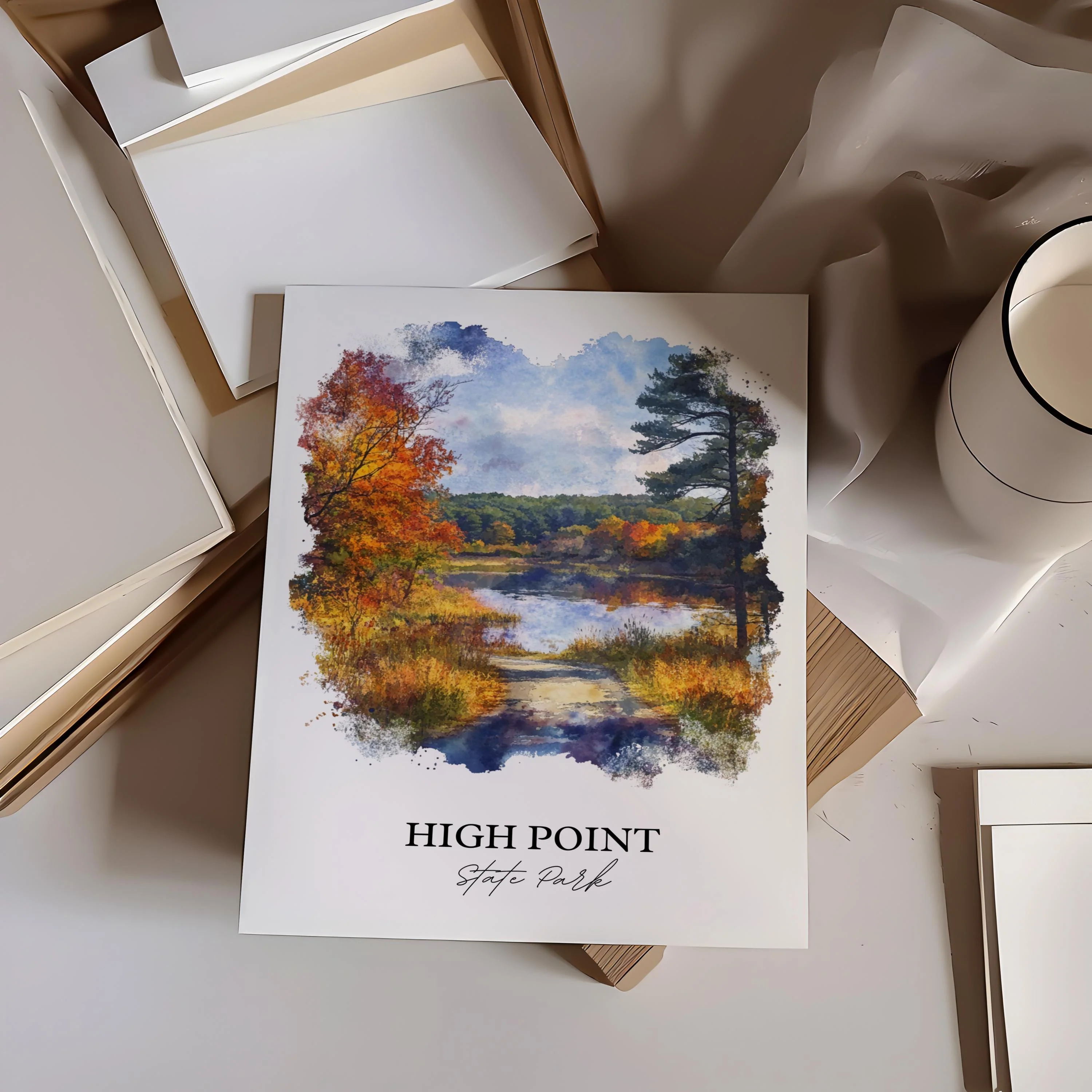 High Point State Park, USA – Watercolor Art Print - Image 4