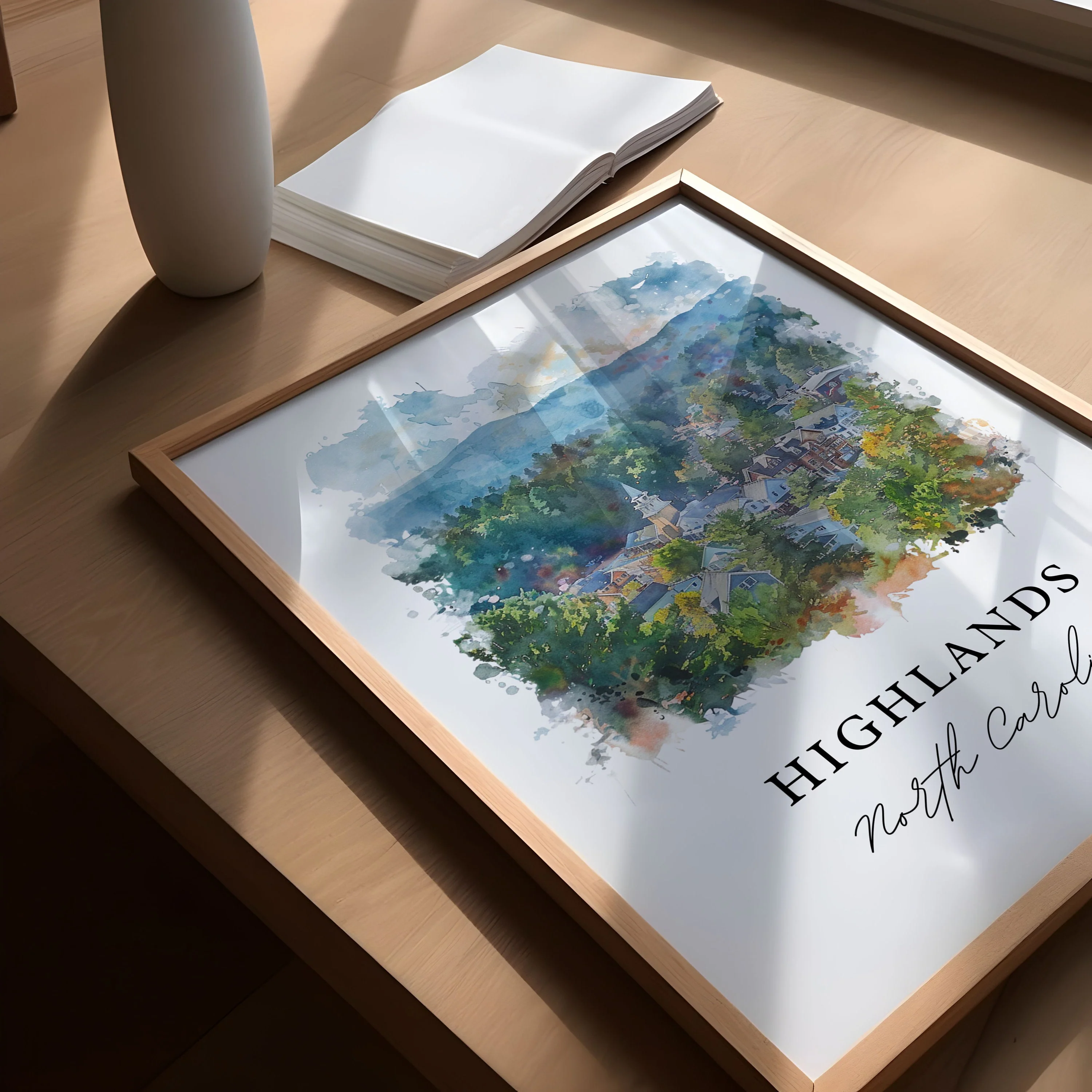 Highlands, NC, USA – Watercolor Art Print - Image 3