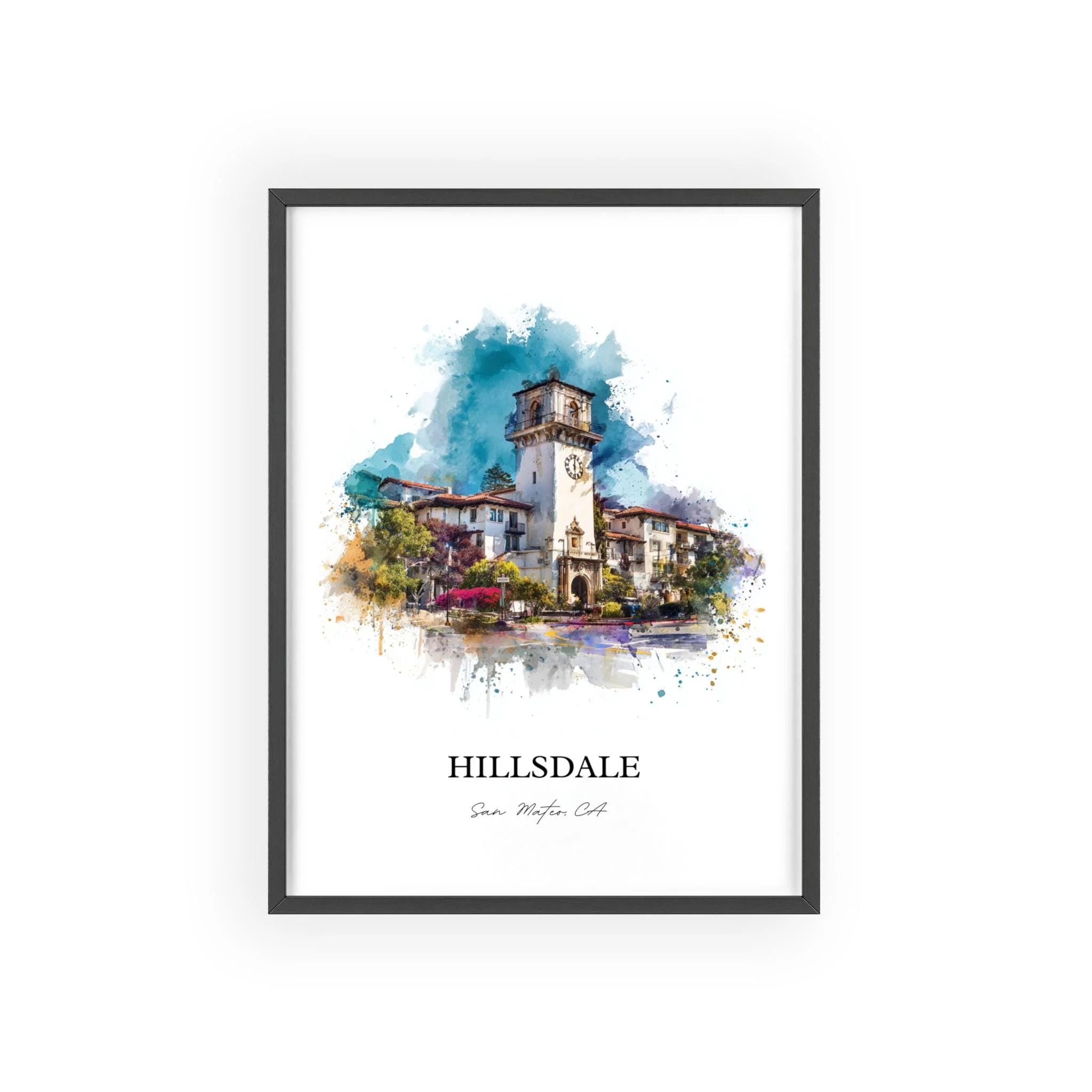 San Mateo, California – Watercolor Art Print - Image 10