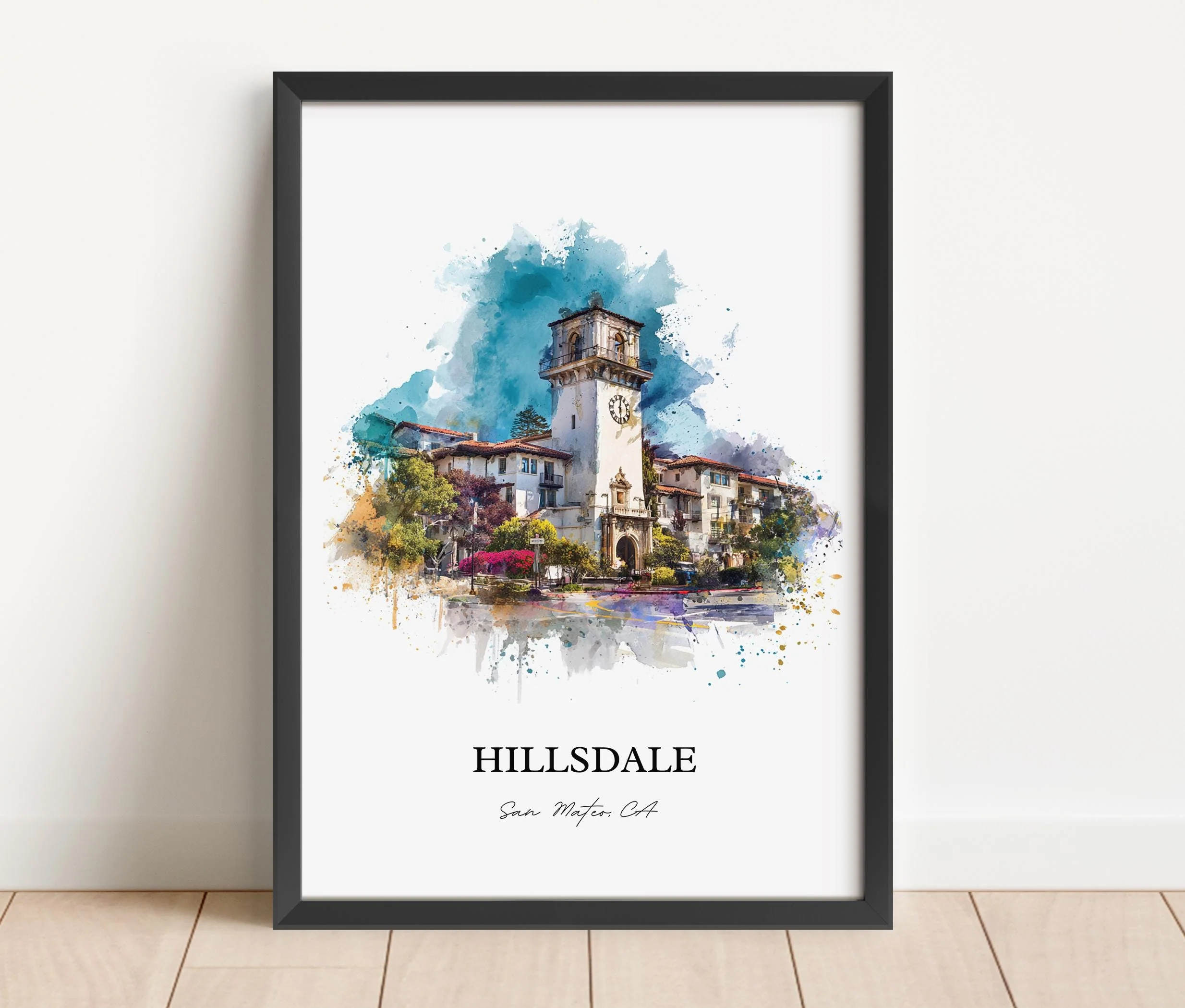 San Mateo, California – Watercolor Art Print - Image 4