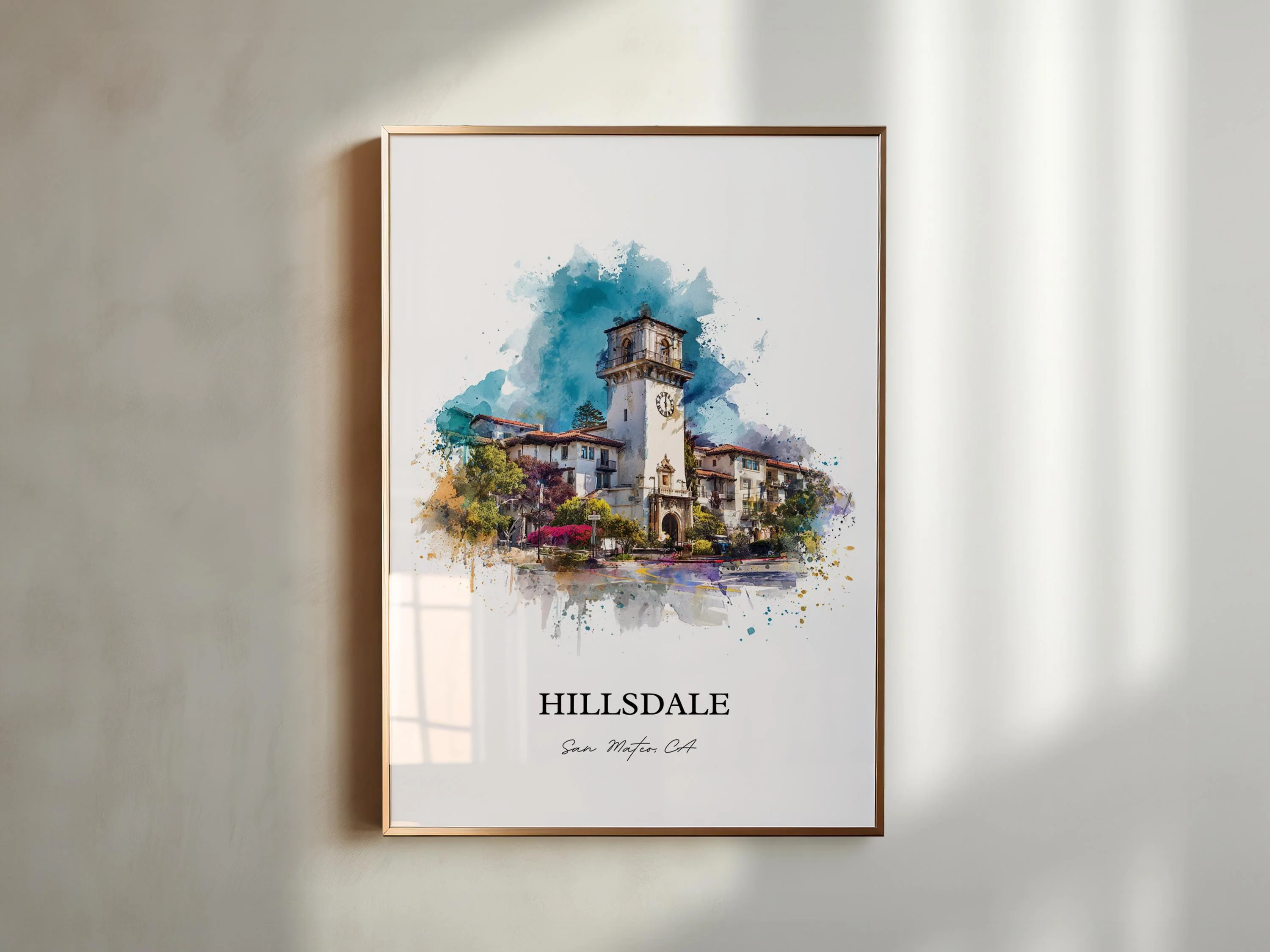 San Mateo, California – Watercolor Art Print - Image 7