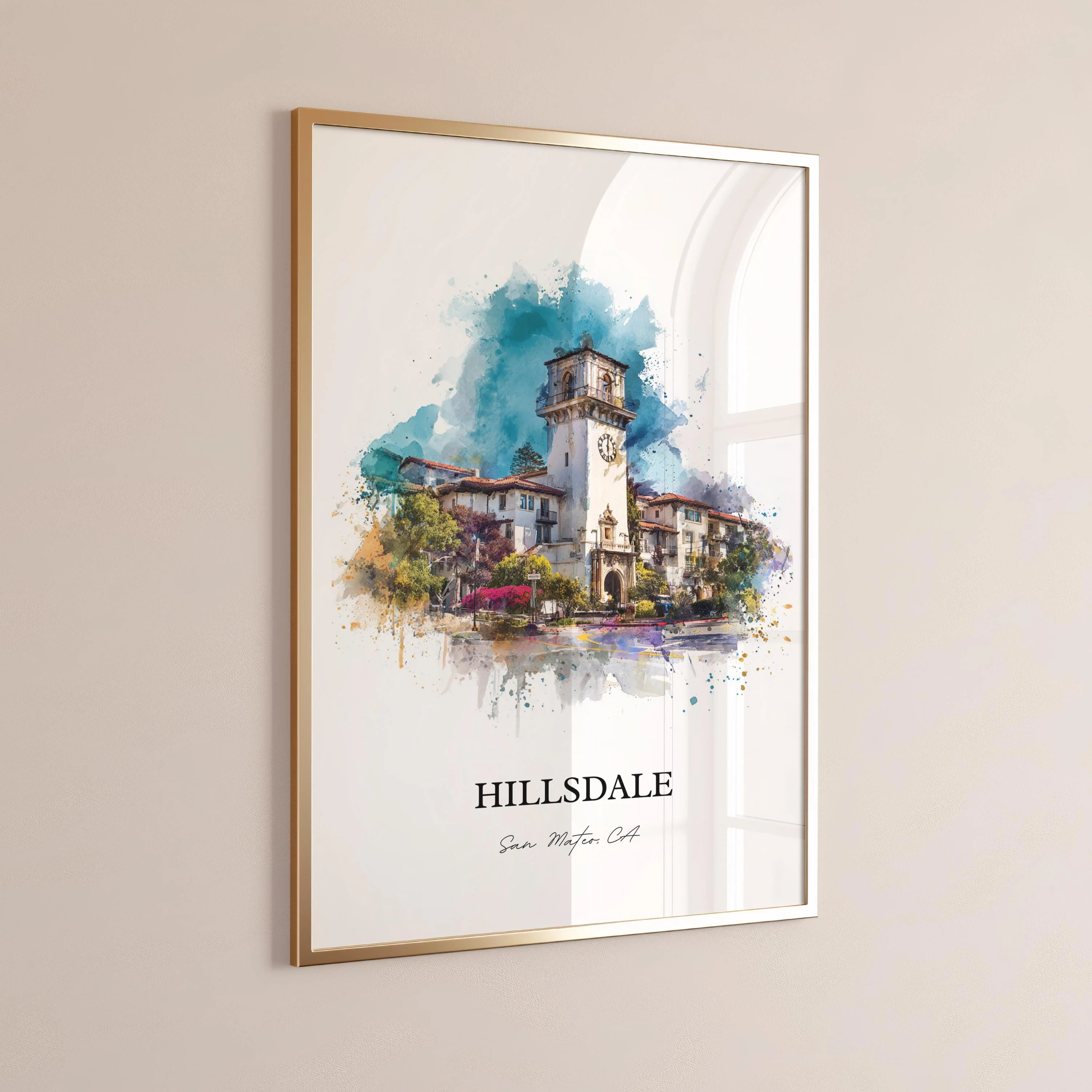 San Mateo, California – Watercolor Art Print - Image 9