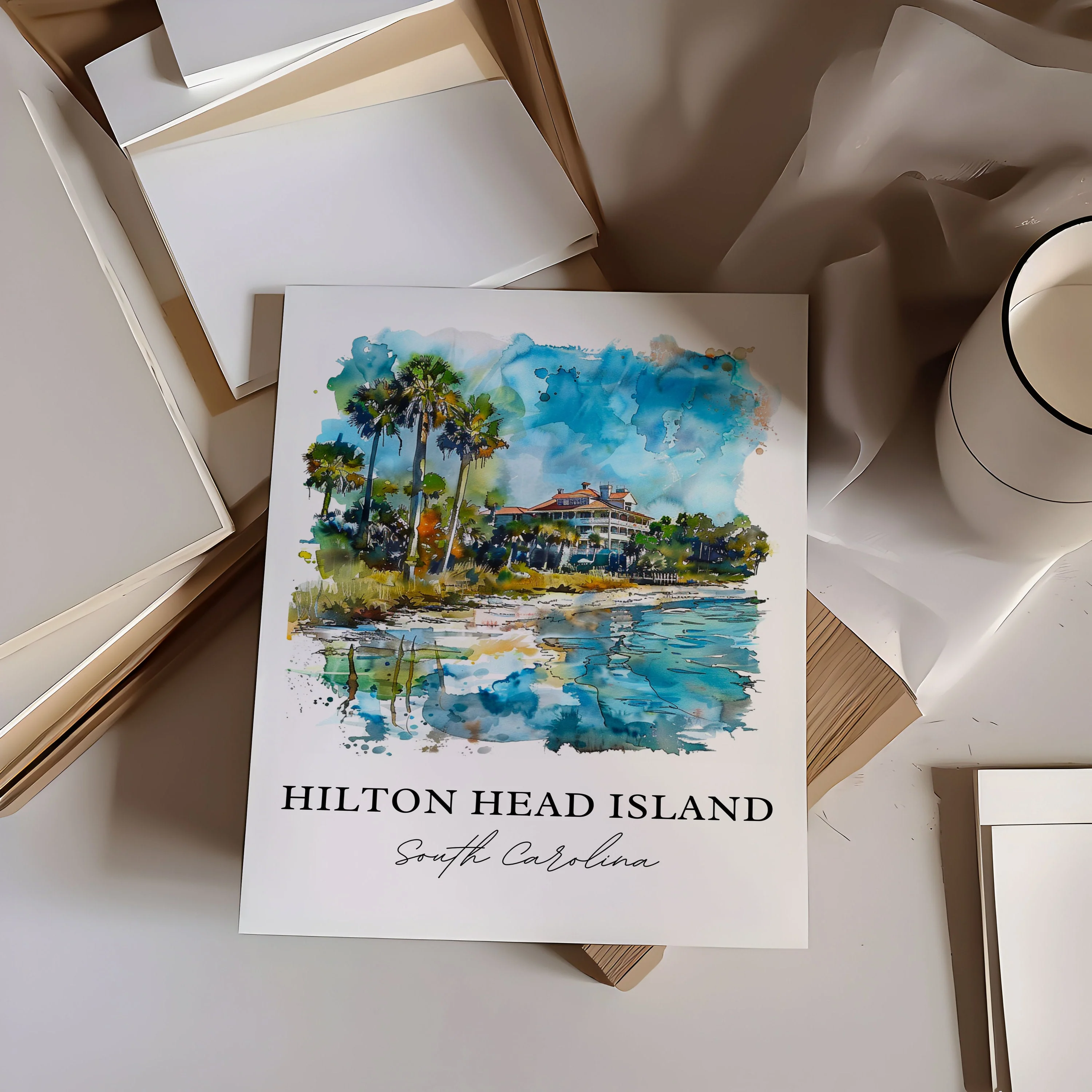 Hilton Head Island, South Carolina – Watercolor Art Print - Image 2