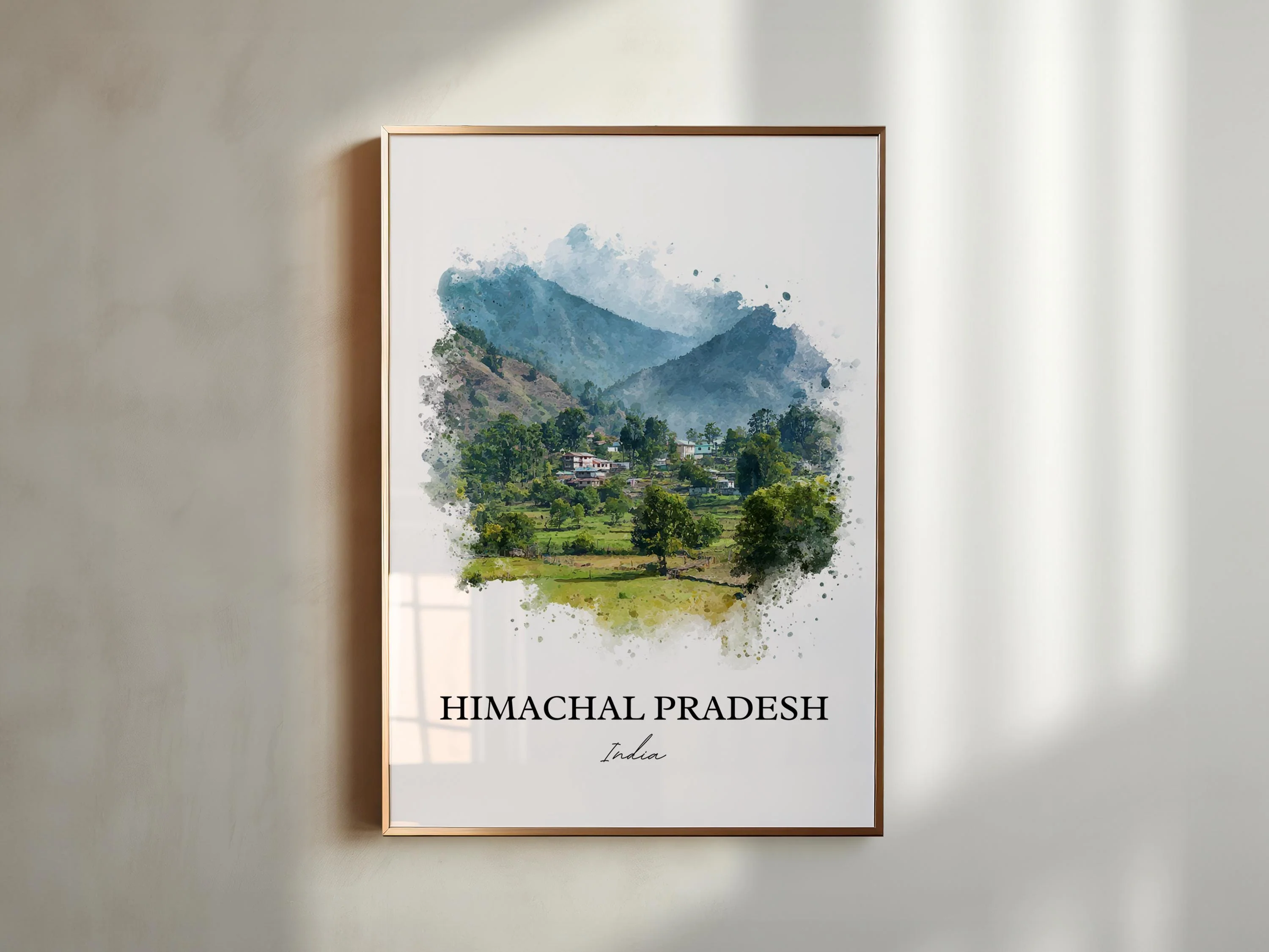 Himachal Pradesh, India – Watercolor Art Print - Image 3