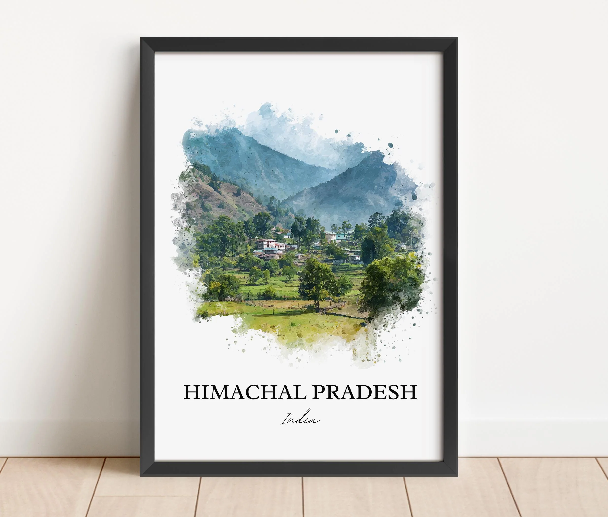 Himachal Pradesh, India – Watercolor Art Print - Image 6