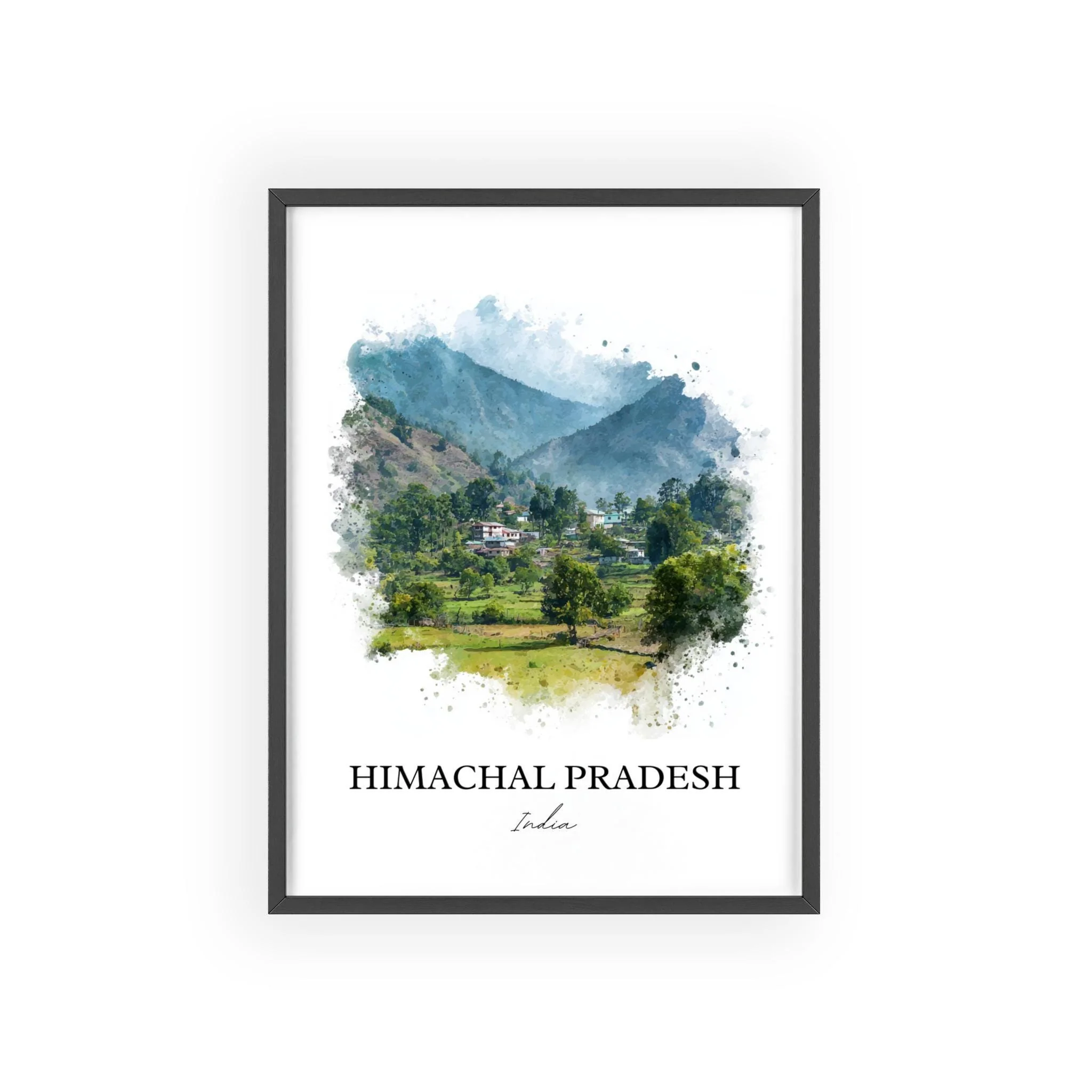 Himachal Pradesh, India – Watercolor Art Print - Image 7