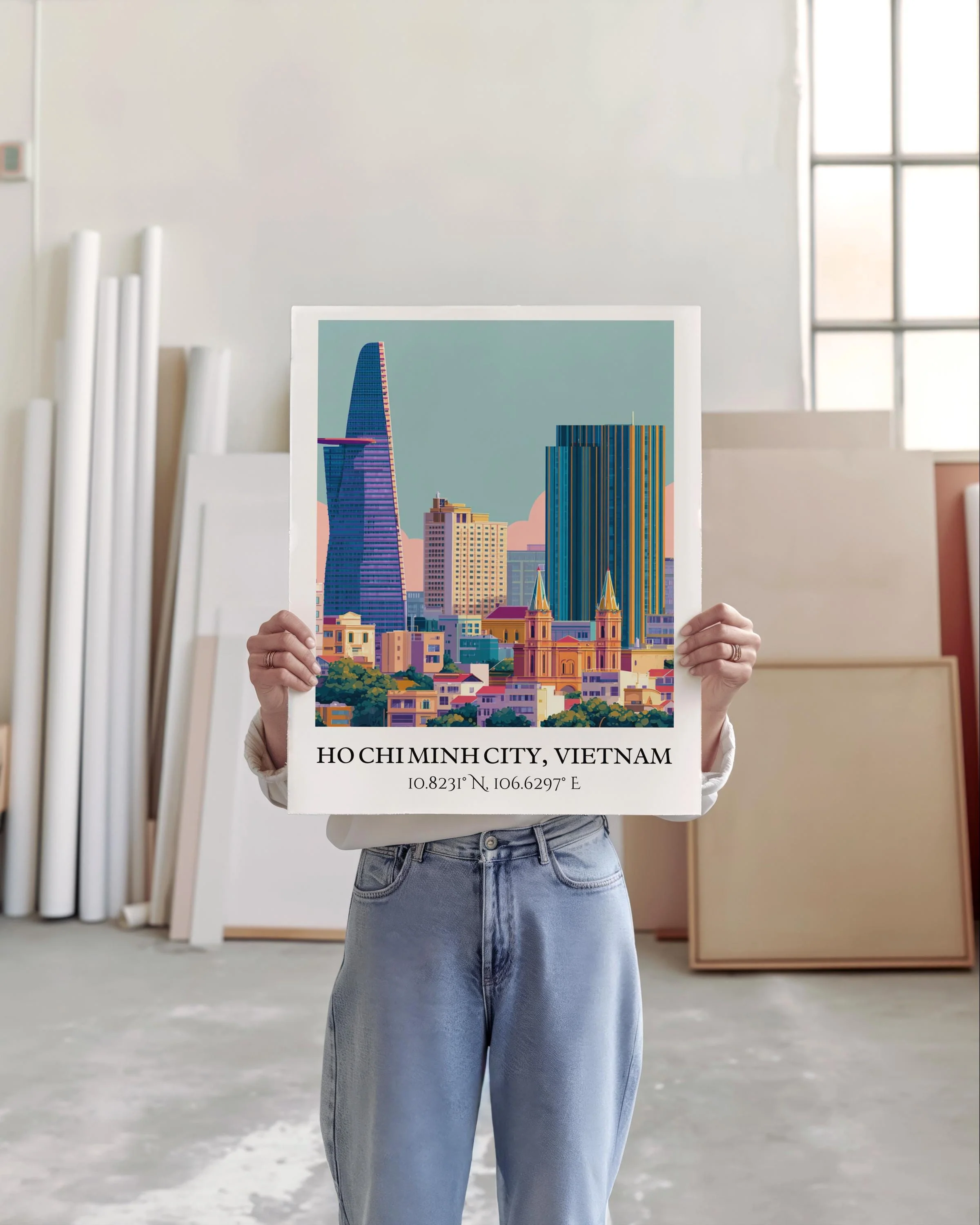 Ho Chi Minh City, Vietnam – Watercolor Art Print - Image 4