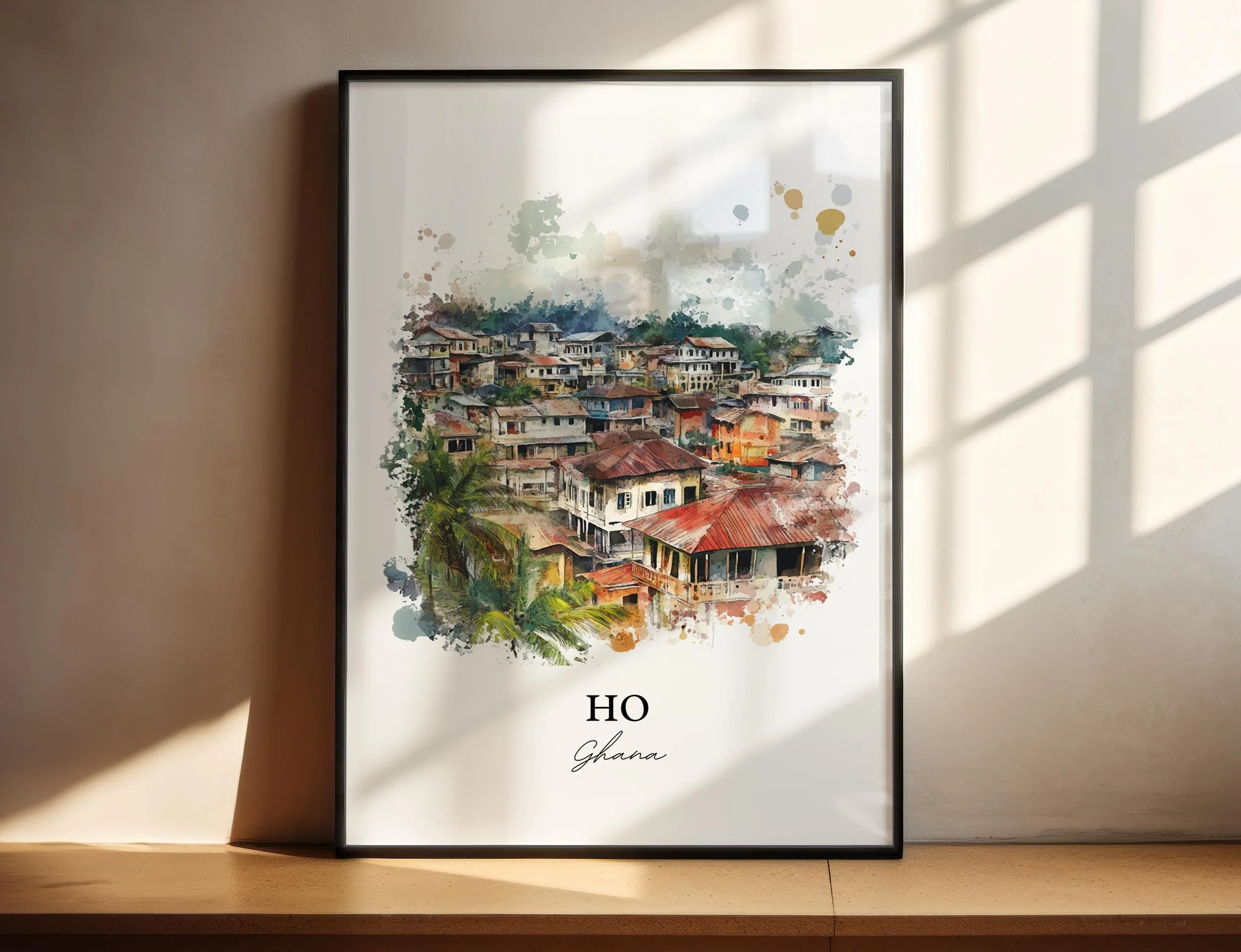 Ho, Ghana – Volta Region Watercolor Art Print