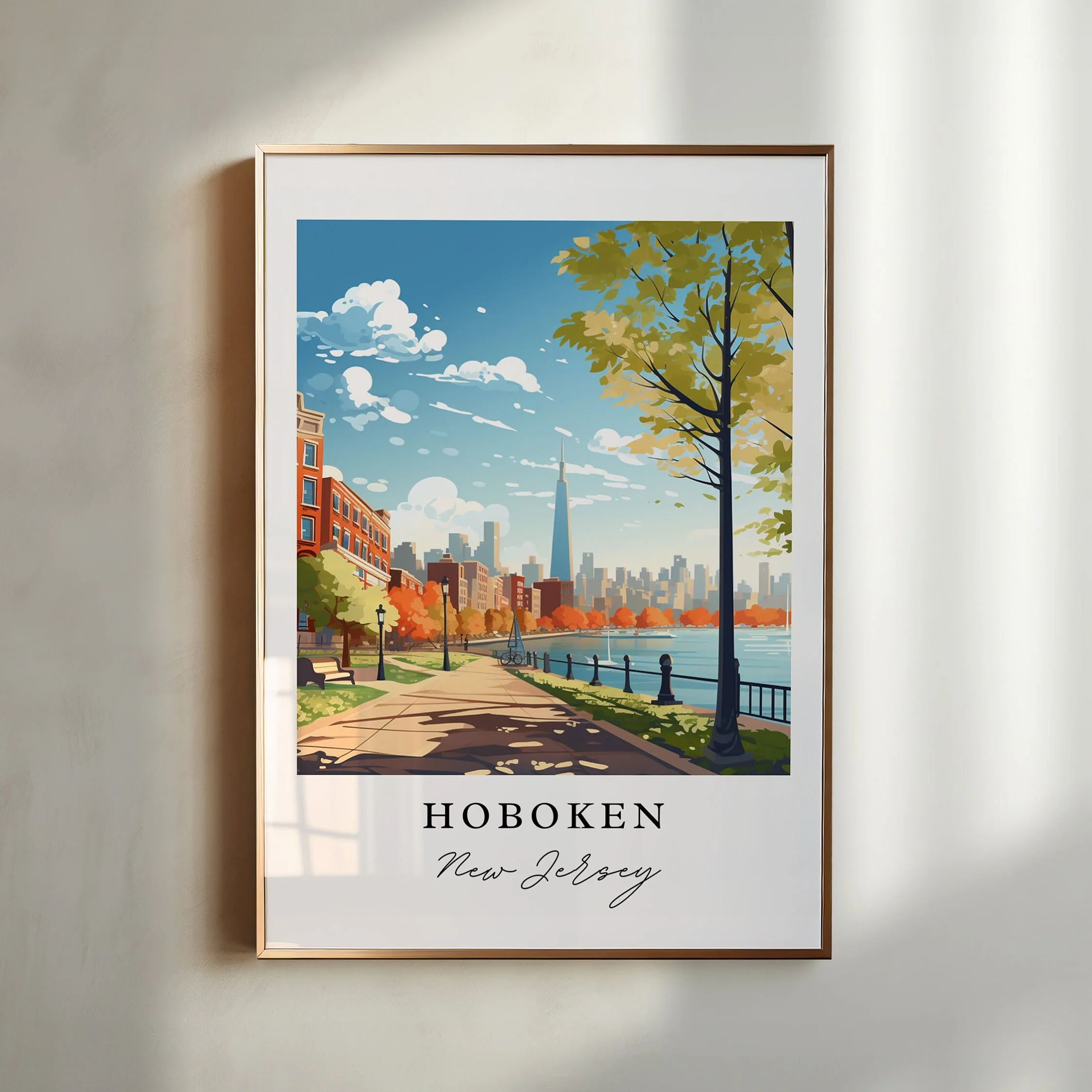 Hoboken, New Jersey – Watercolor Art Print