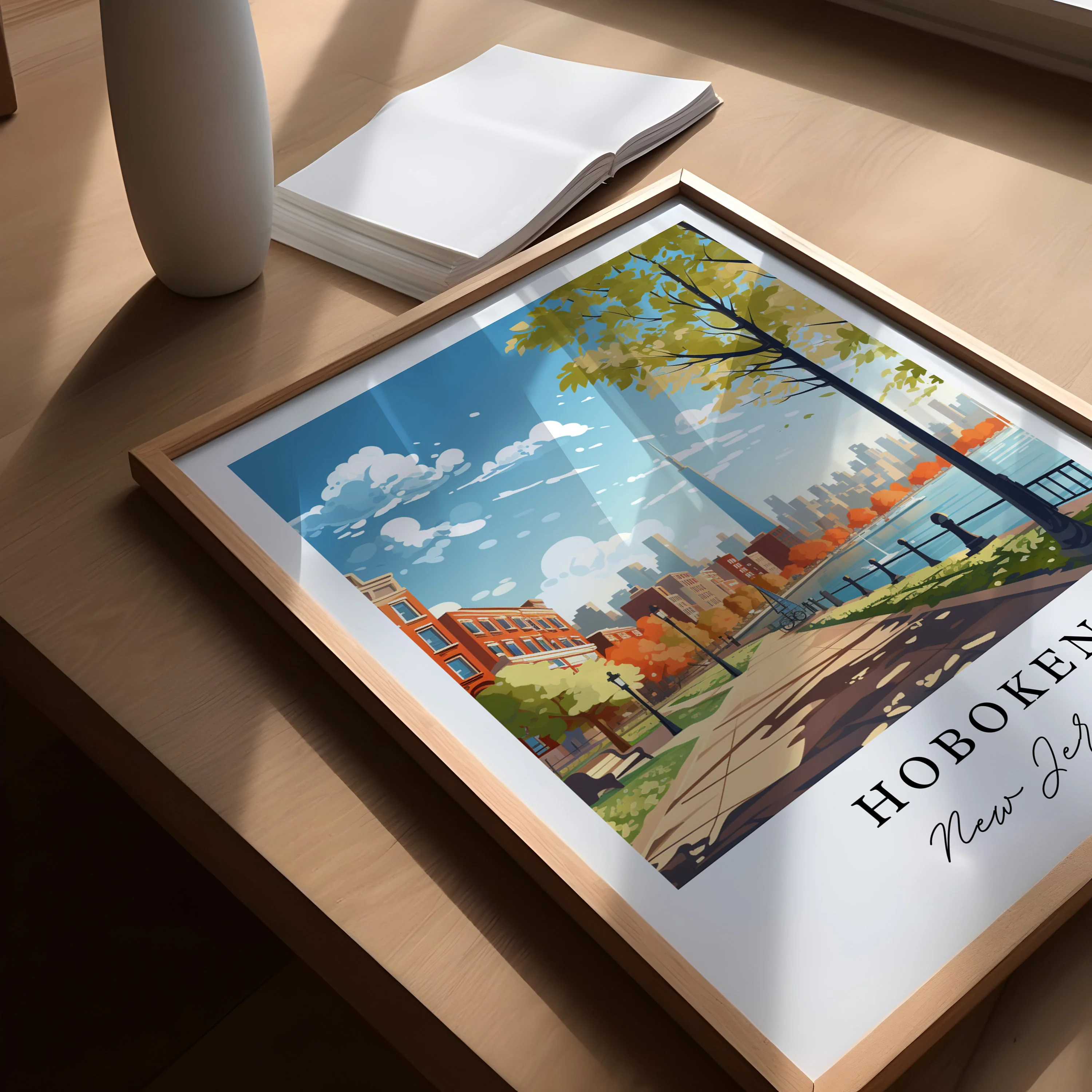 Hoboken, New Jersey – Watercolor Art Print - Image 3