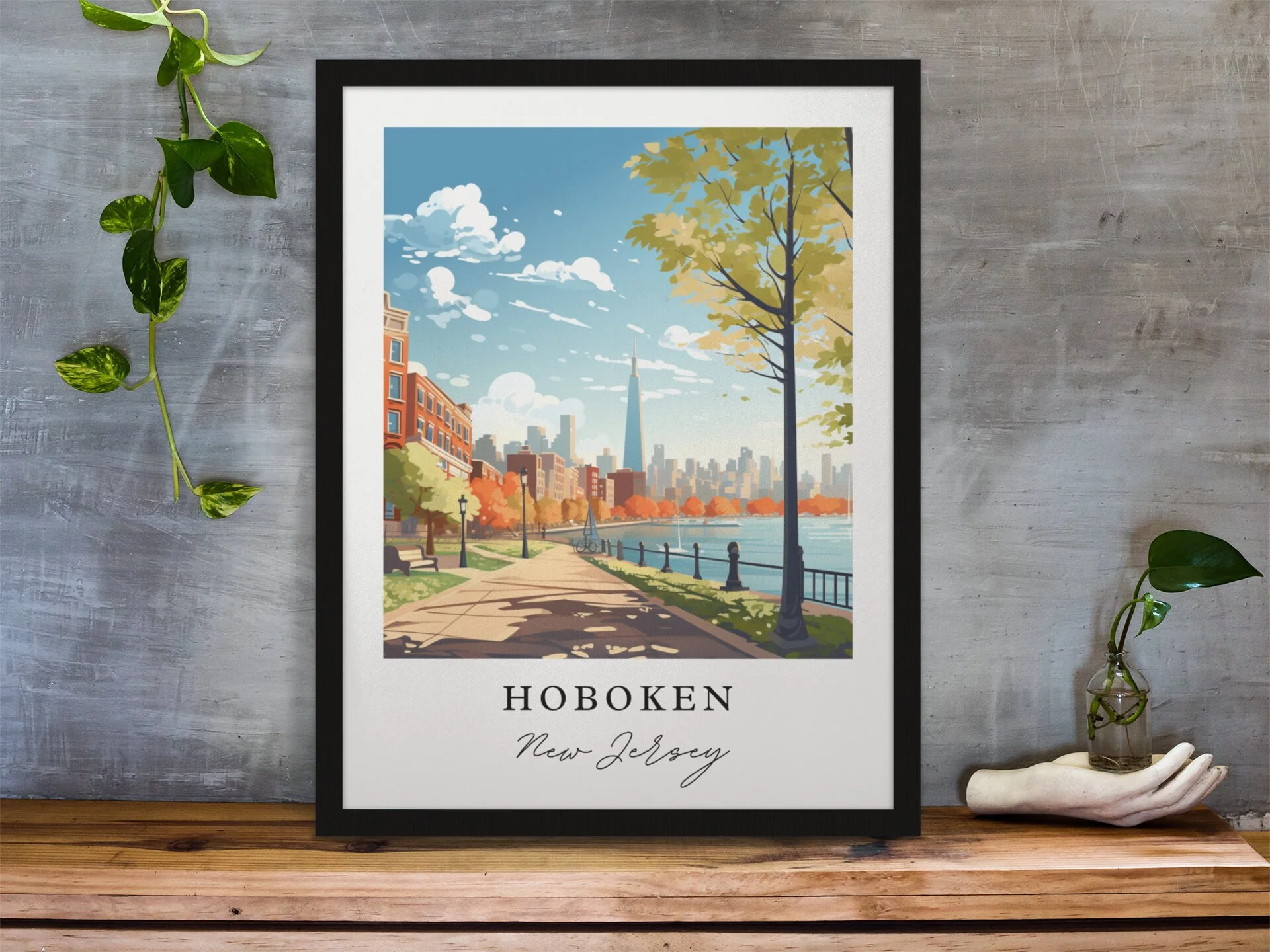 Hoboken, New Jersey – Watercolor Art Print - Image 4