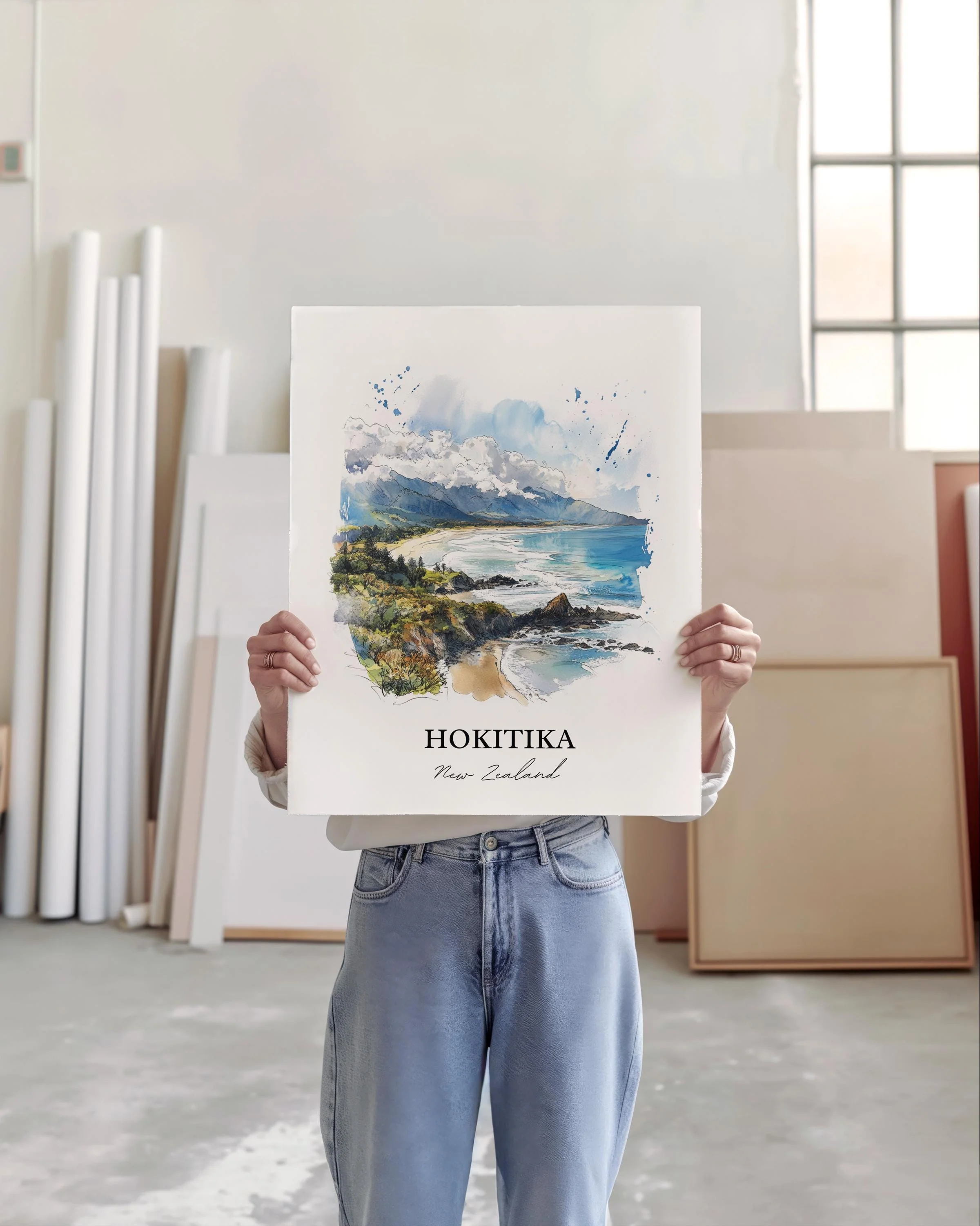 Hokitika, New Zealand – Watercolor Art Print - Image 4
