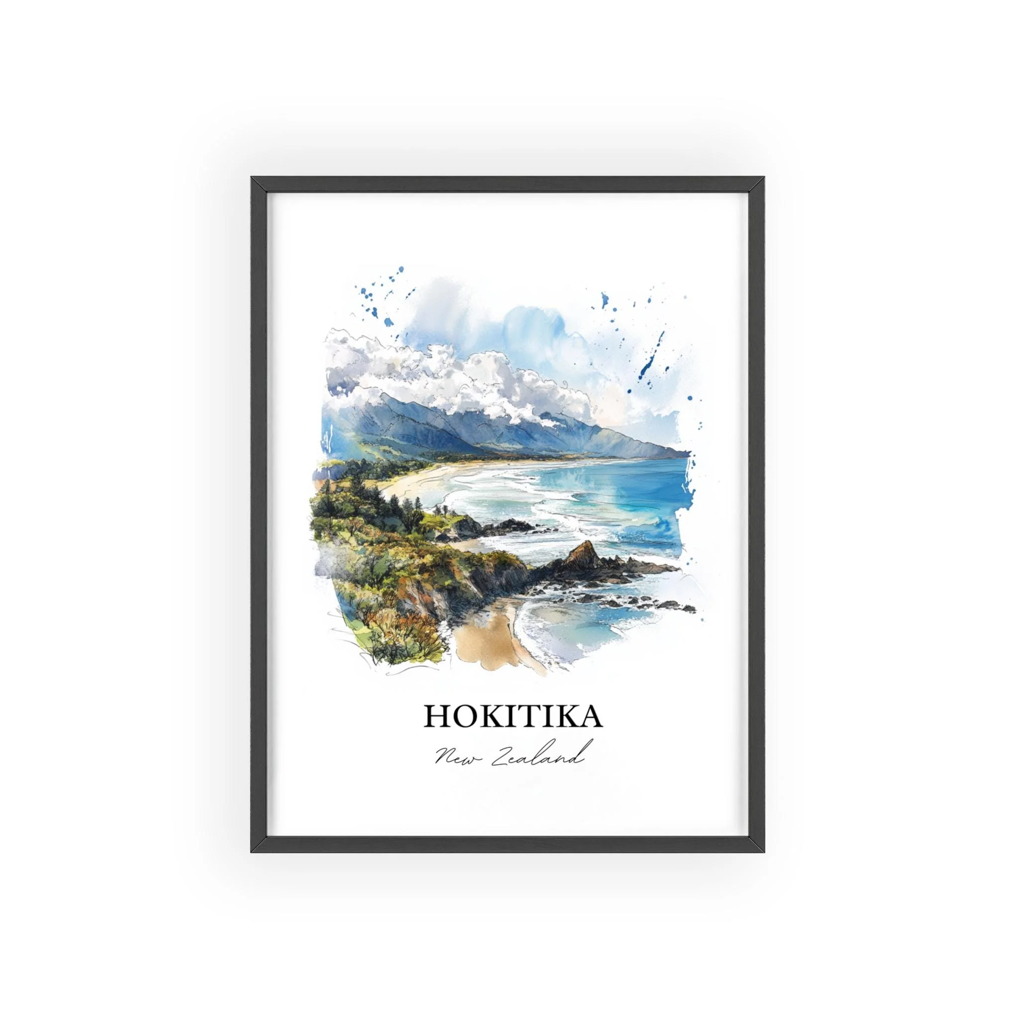 Hokitika, New Zealand – Watercolor Art Print - Image 7