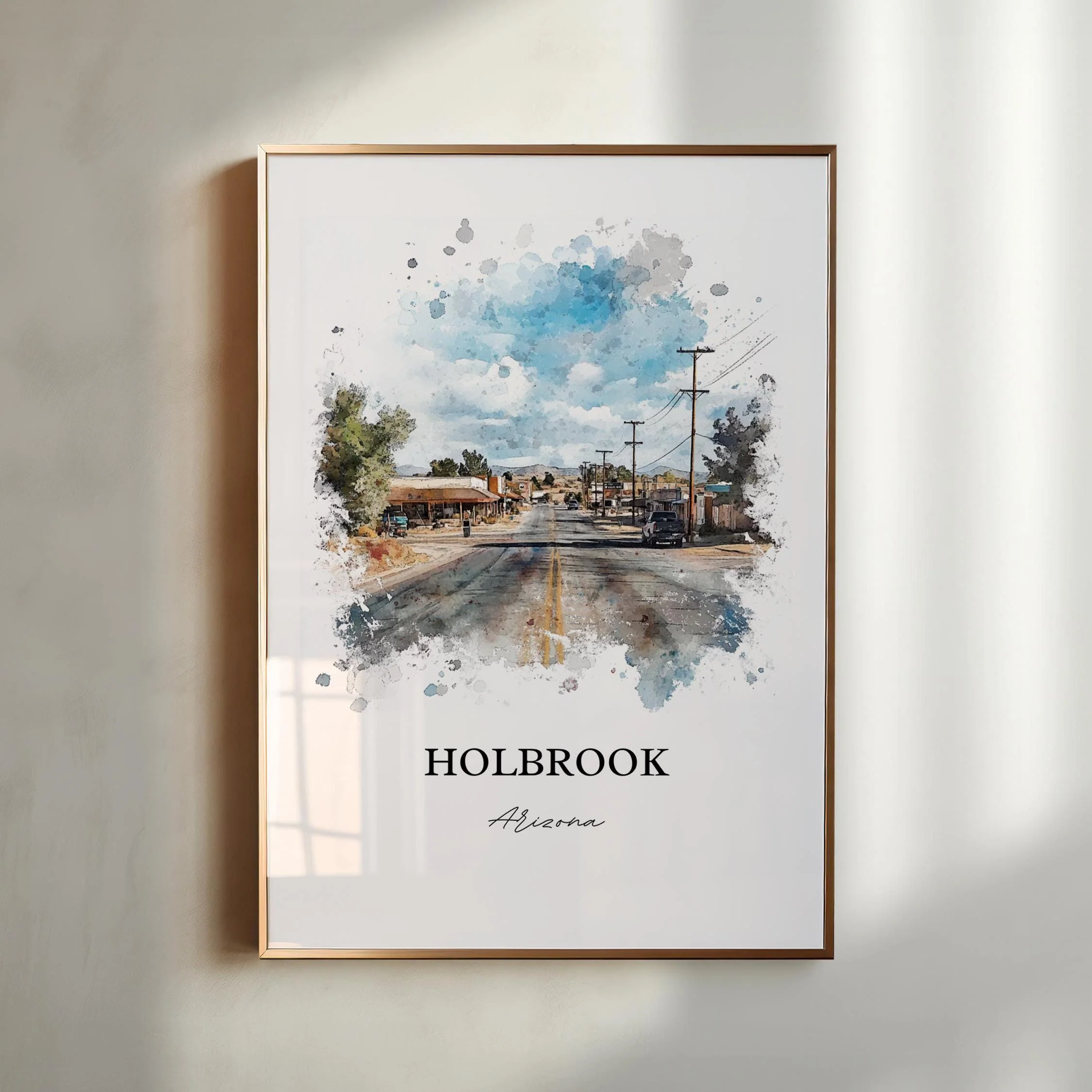 Holbrook, Arizona, Arizona – Watercolor Art Print