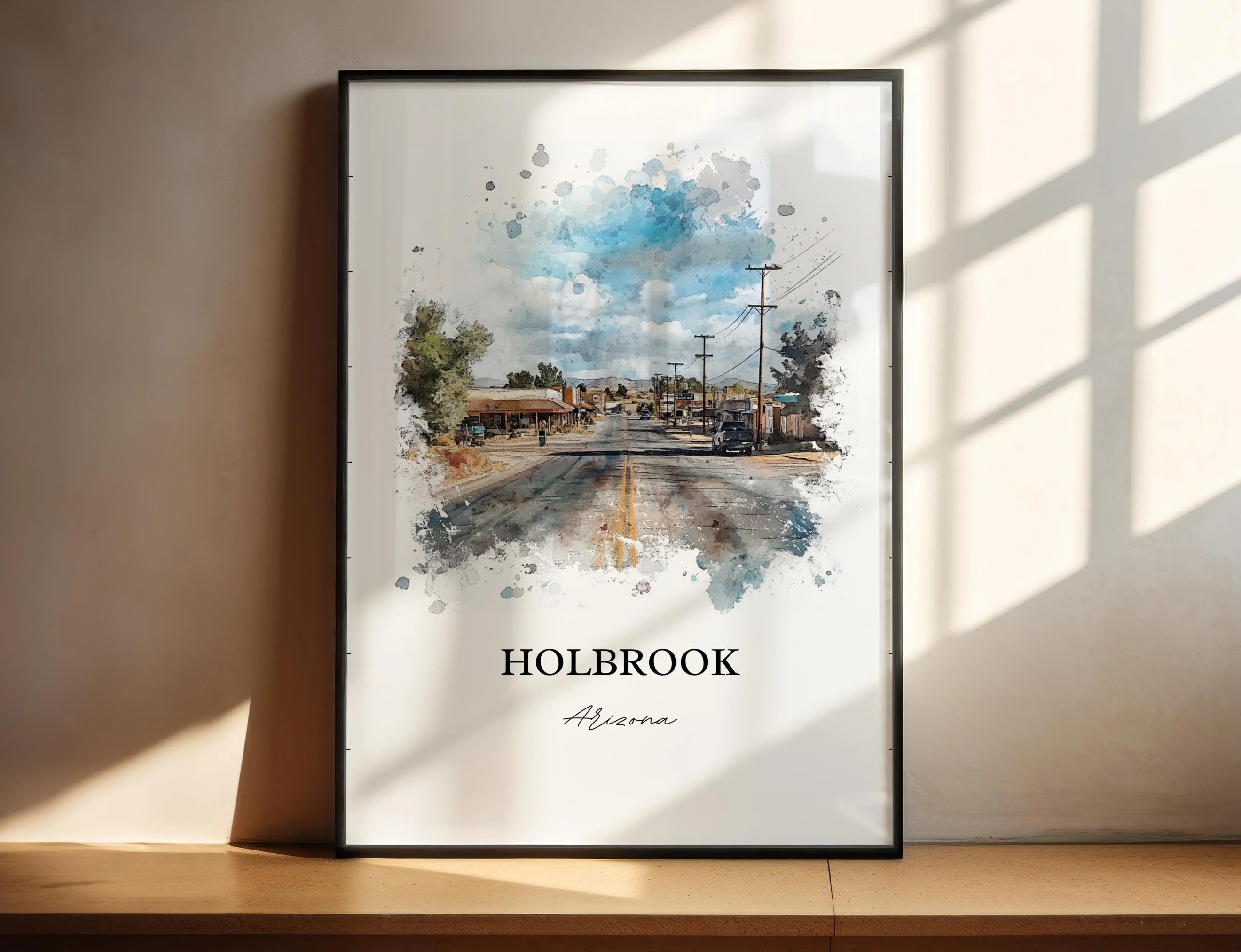 Holbrook, Arizona, Arizona – Watercolor Art Print - Image 4