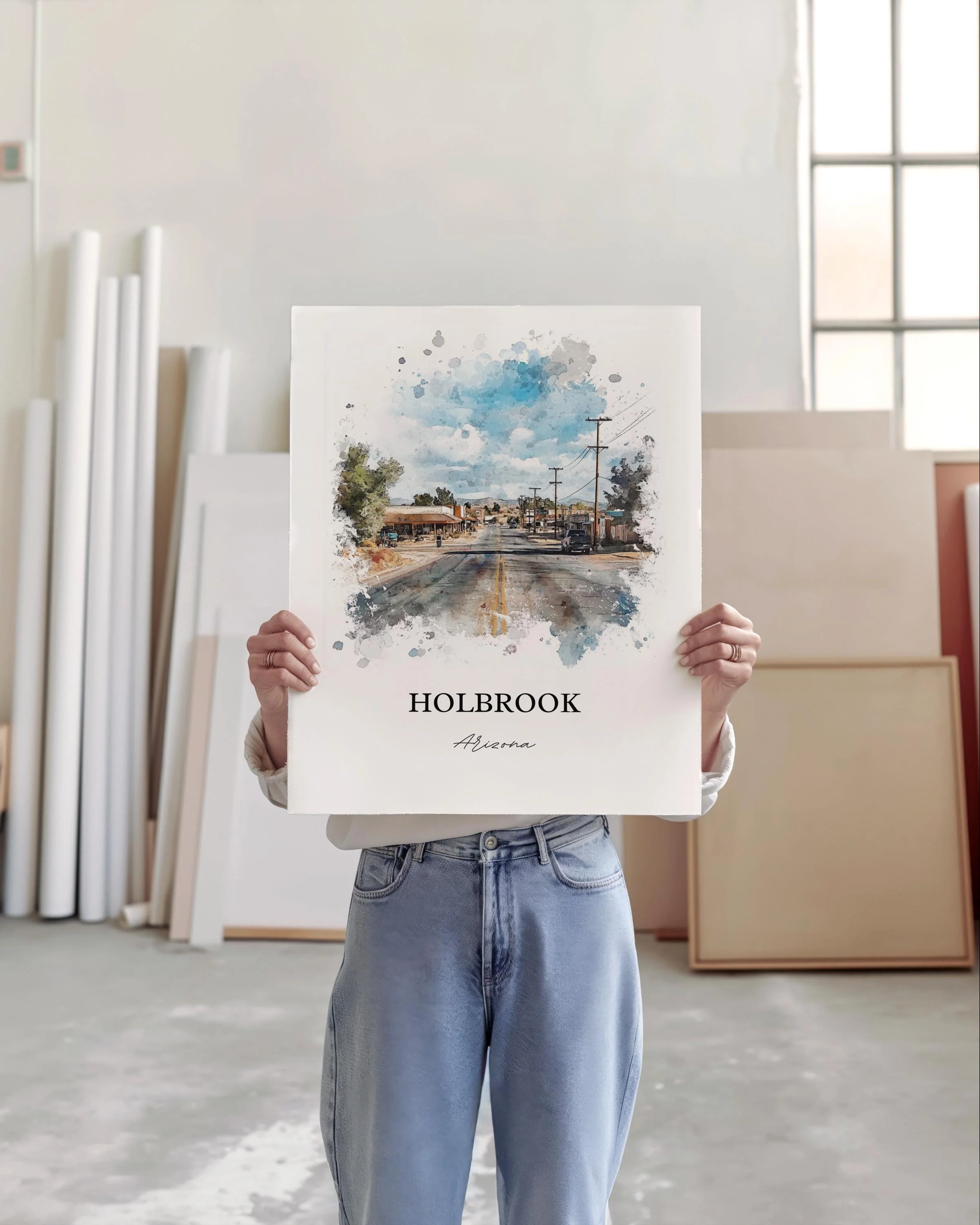 Holbrook, Arizona, Arizona – Watercolor Art Print - Image 5