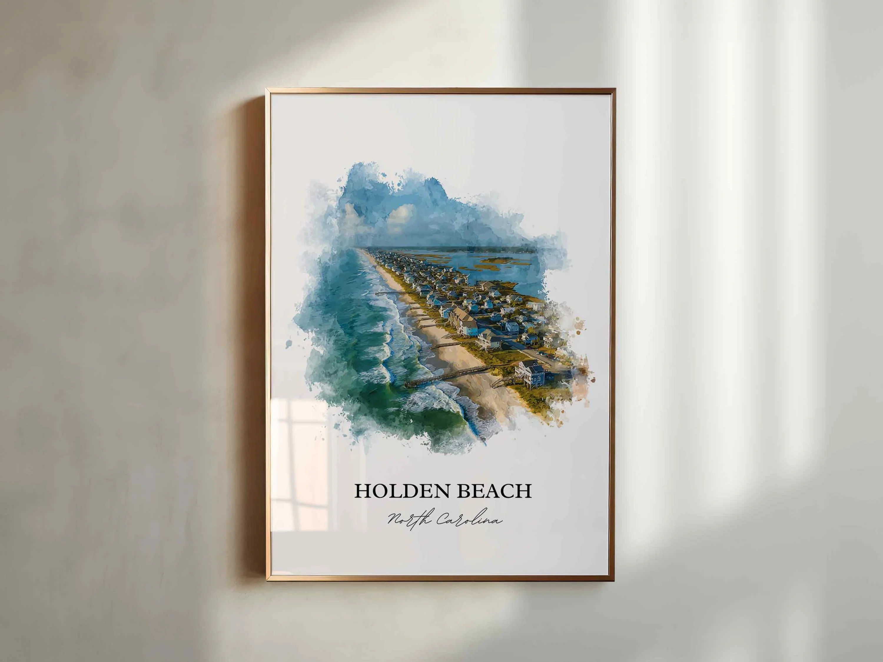 Holden Beach, North Carolina – Watercolor Art Print - Image 4