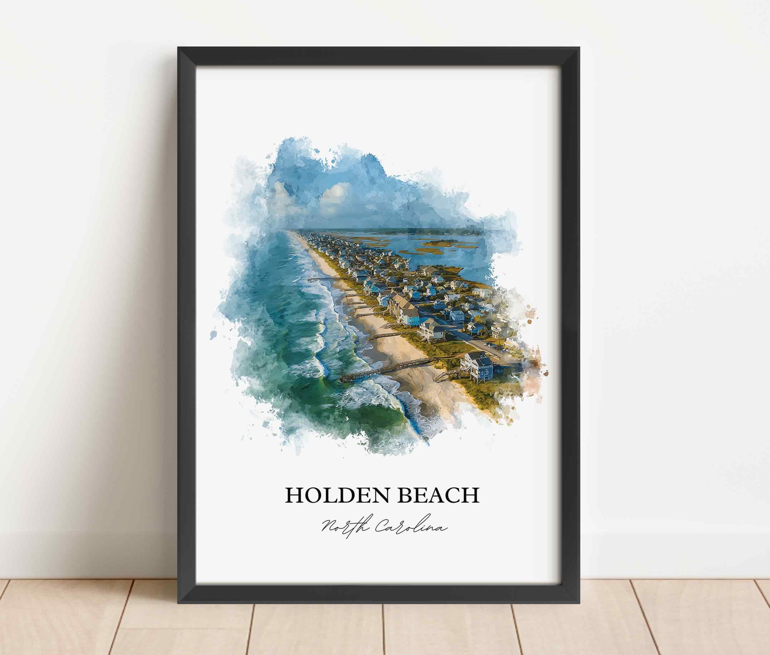 Holden Beach, North Carolina – Watercolor Art Print - Image 5