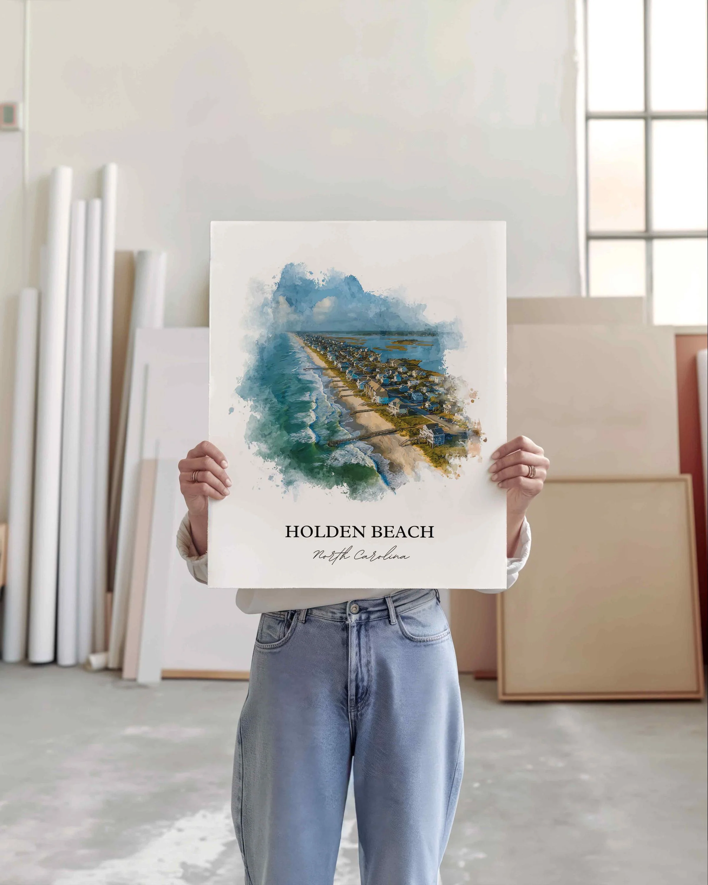 Holden Beach, North Carolina – Watercolor Art Print - Image 6
