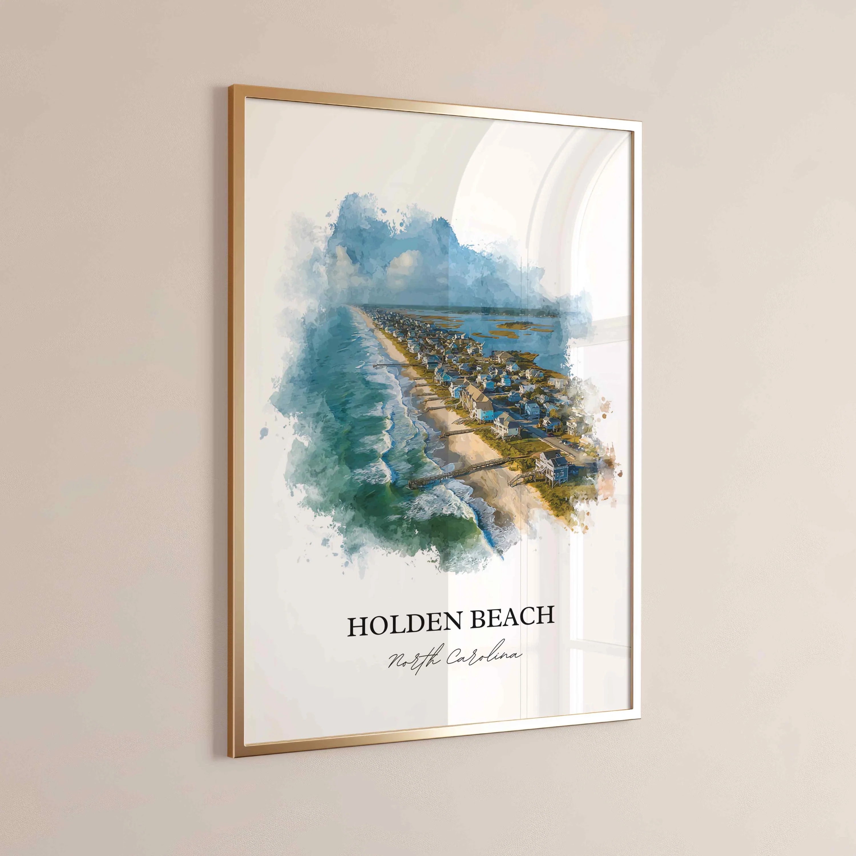 Holden Beach, North Carolina – Watercolor Art Print - Image 7