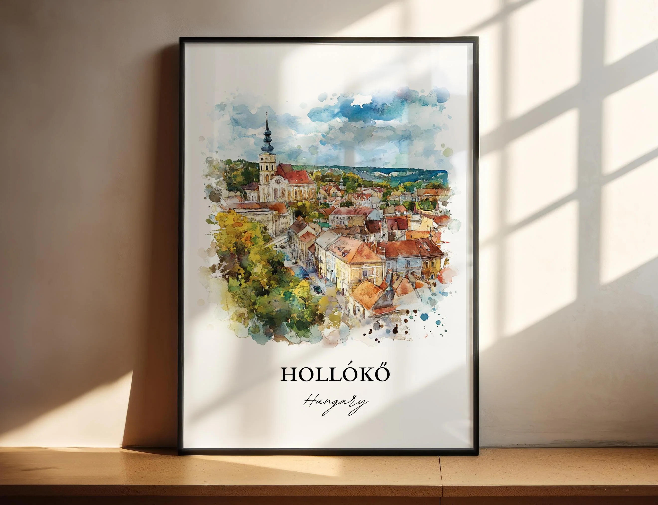 Hollókő, Hungary – Watercolor Art Print
