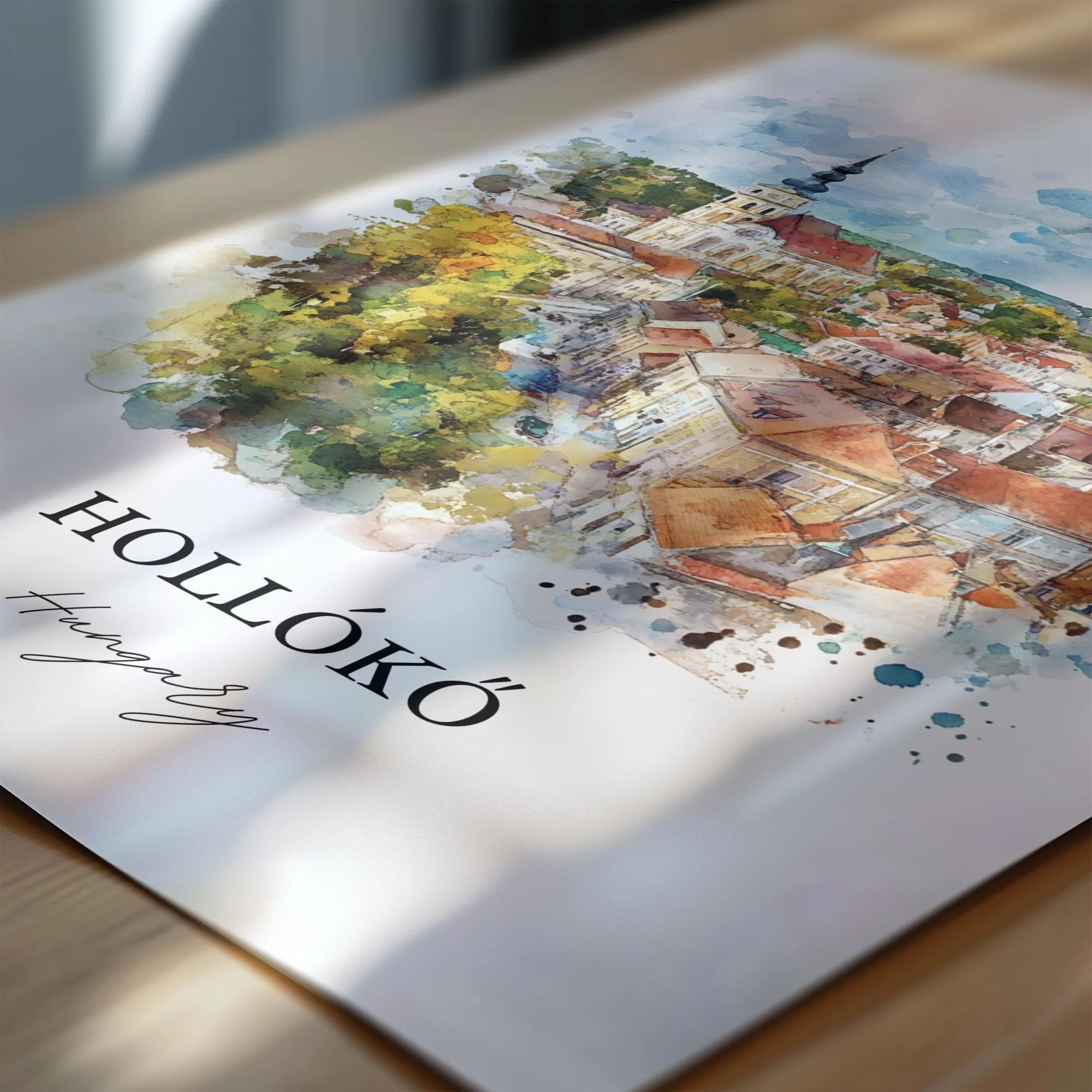 Hollókő, Hungary – Watercolor Art Print - Image 2