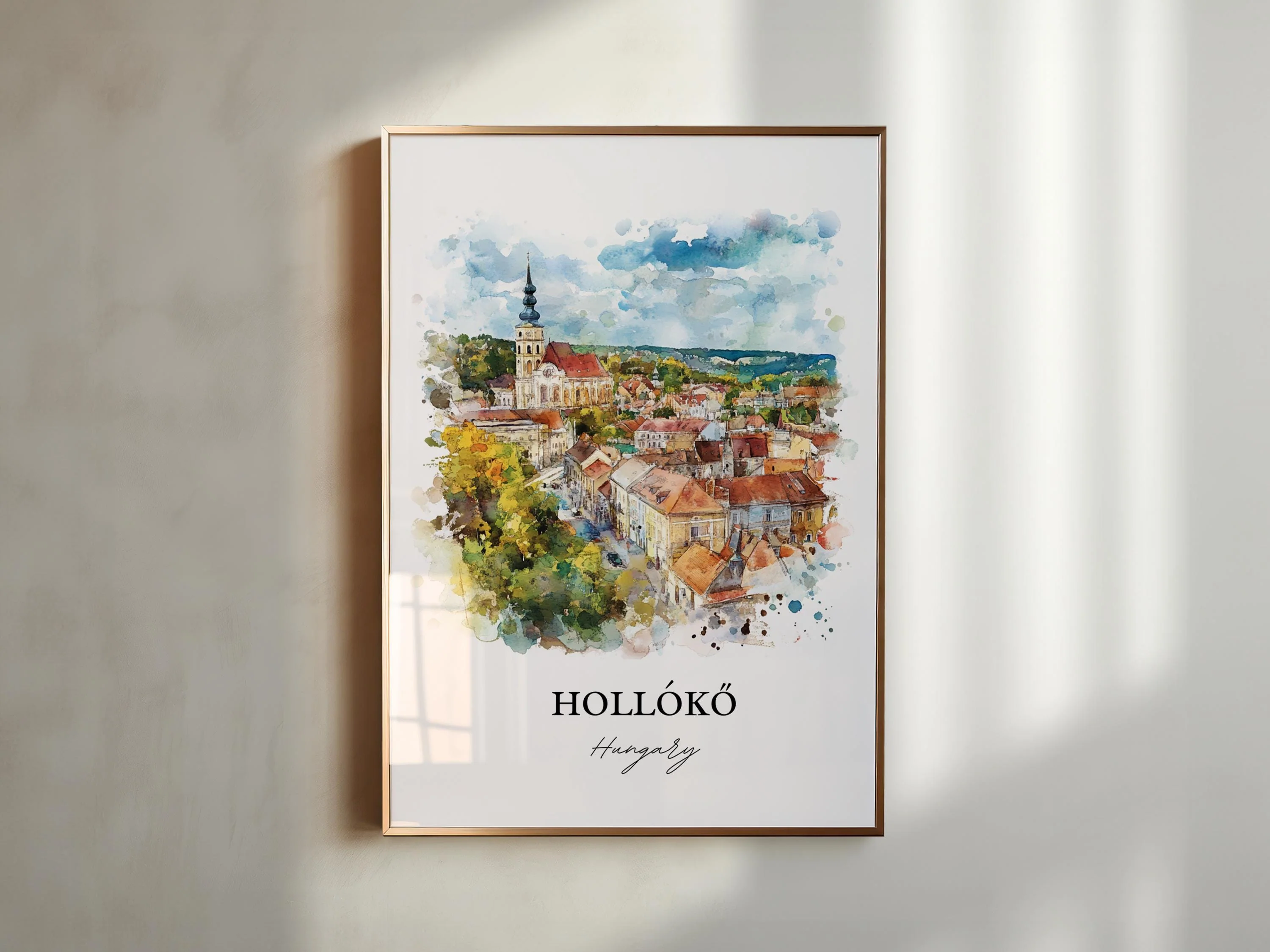 Hollókő, Hungary – Watercolor Art Print - Image 3