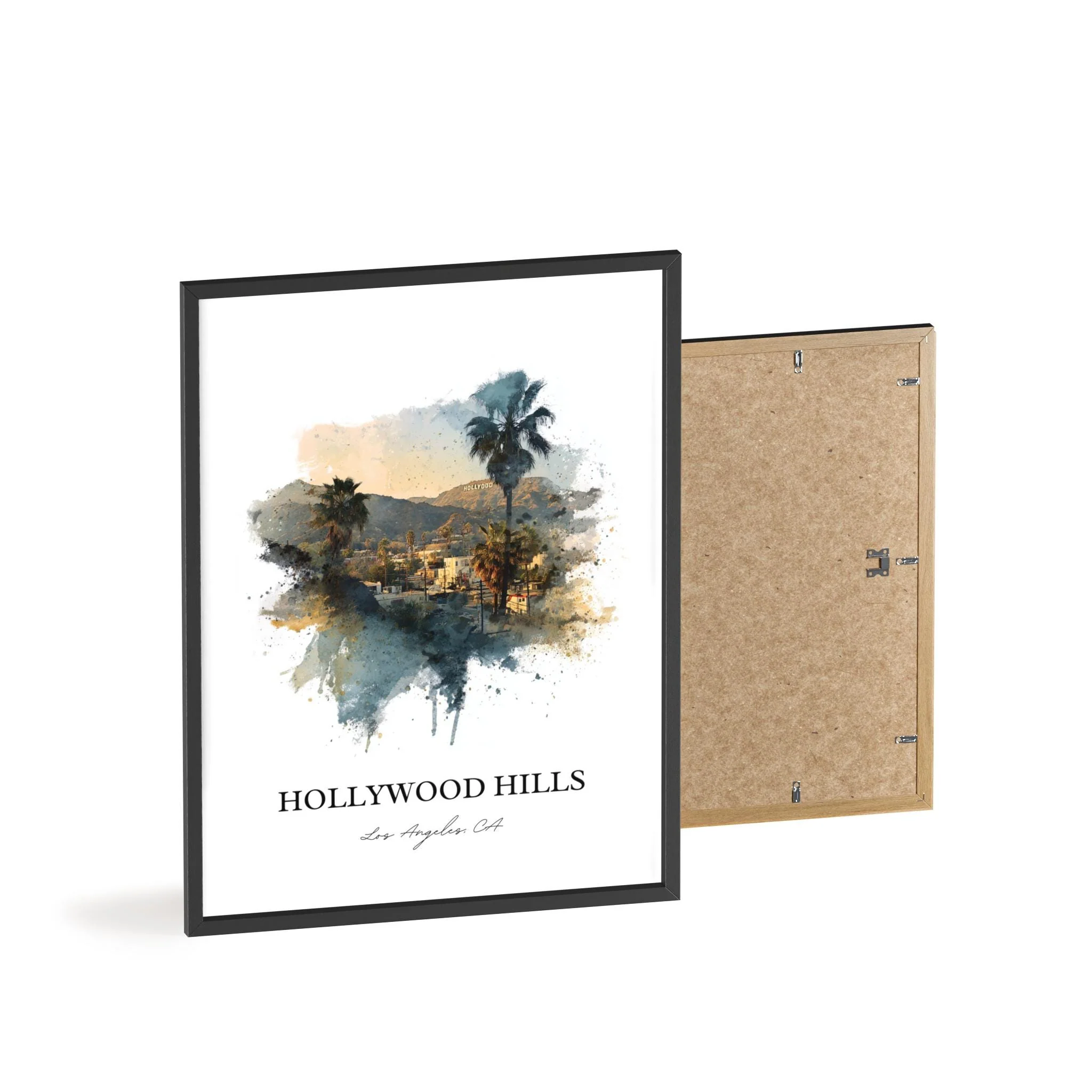 Hollywood Hills, California – Watercolor Art Print - Image 9