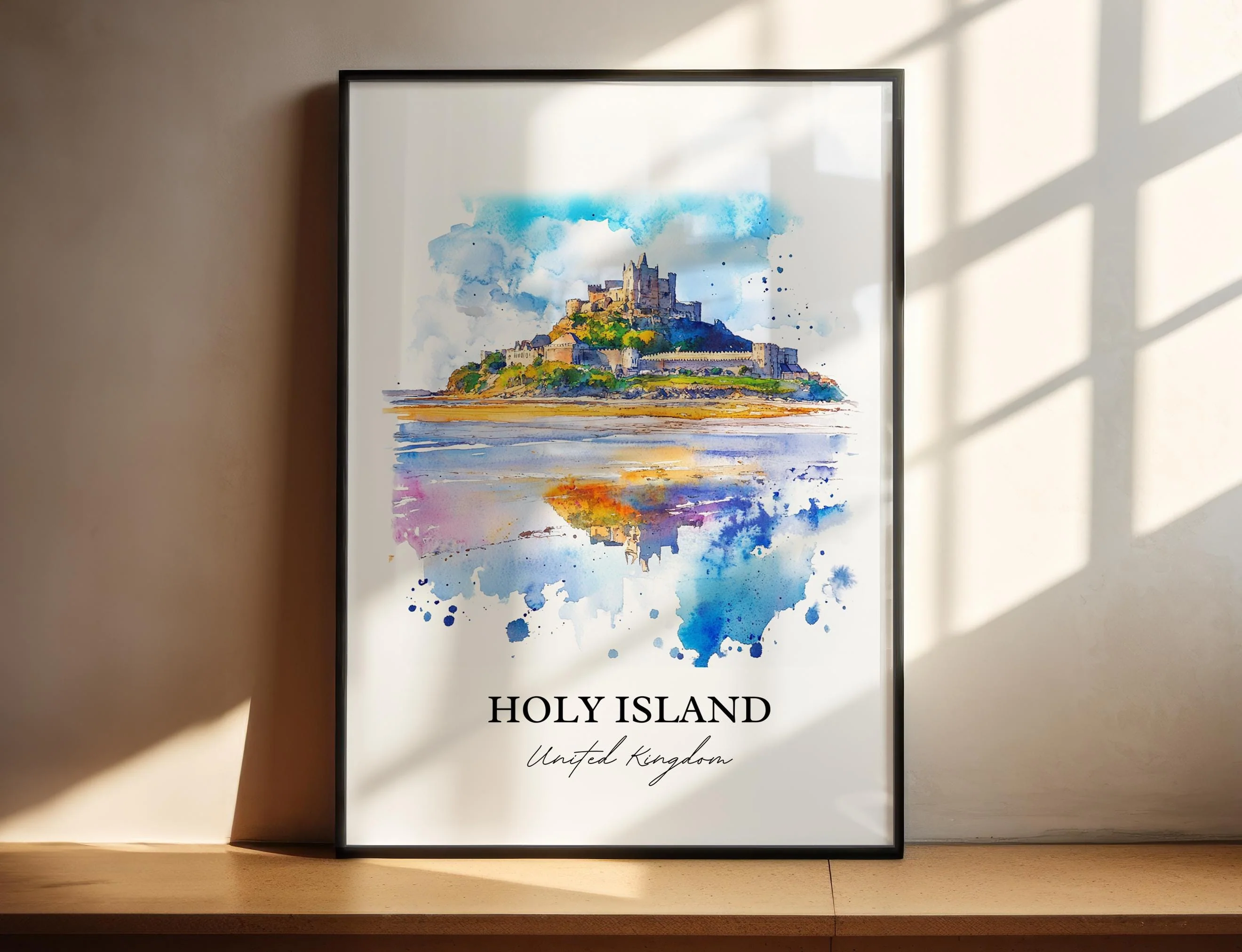 Holy Island, England – Watercolor Art Print