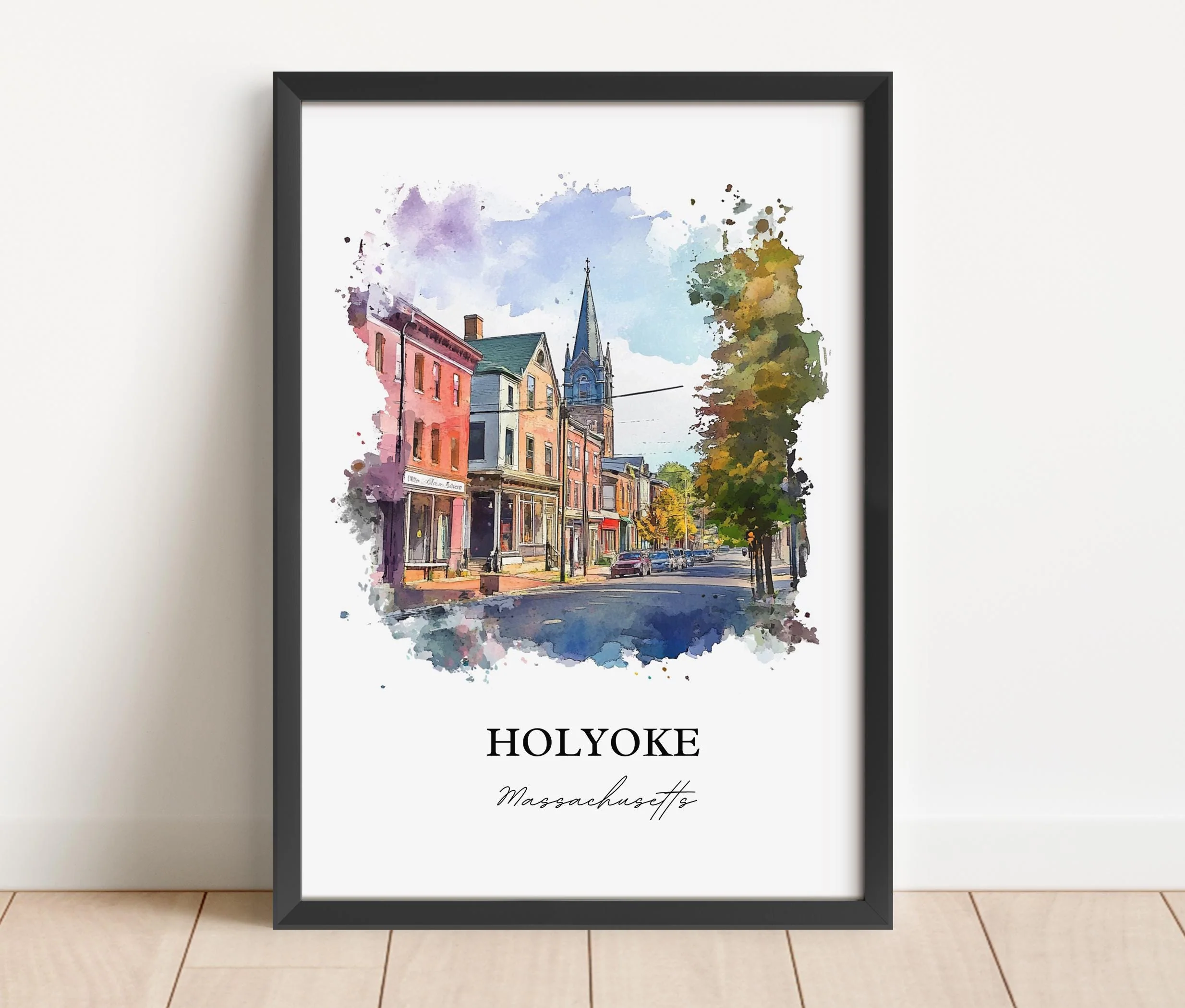 Holyoke, Massachusetts – Watercolor Art Print - Image 6