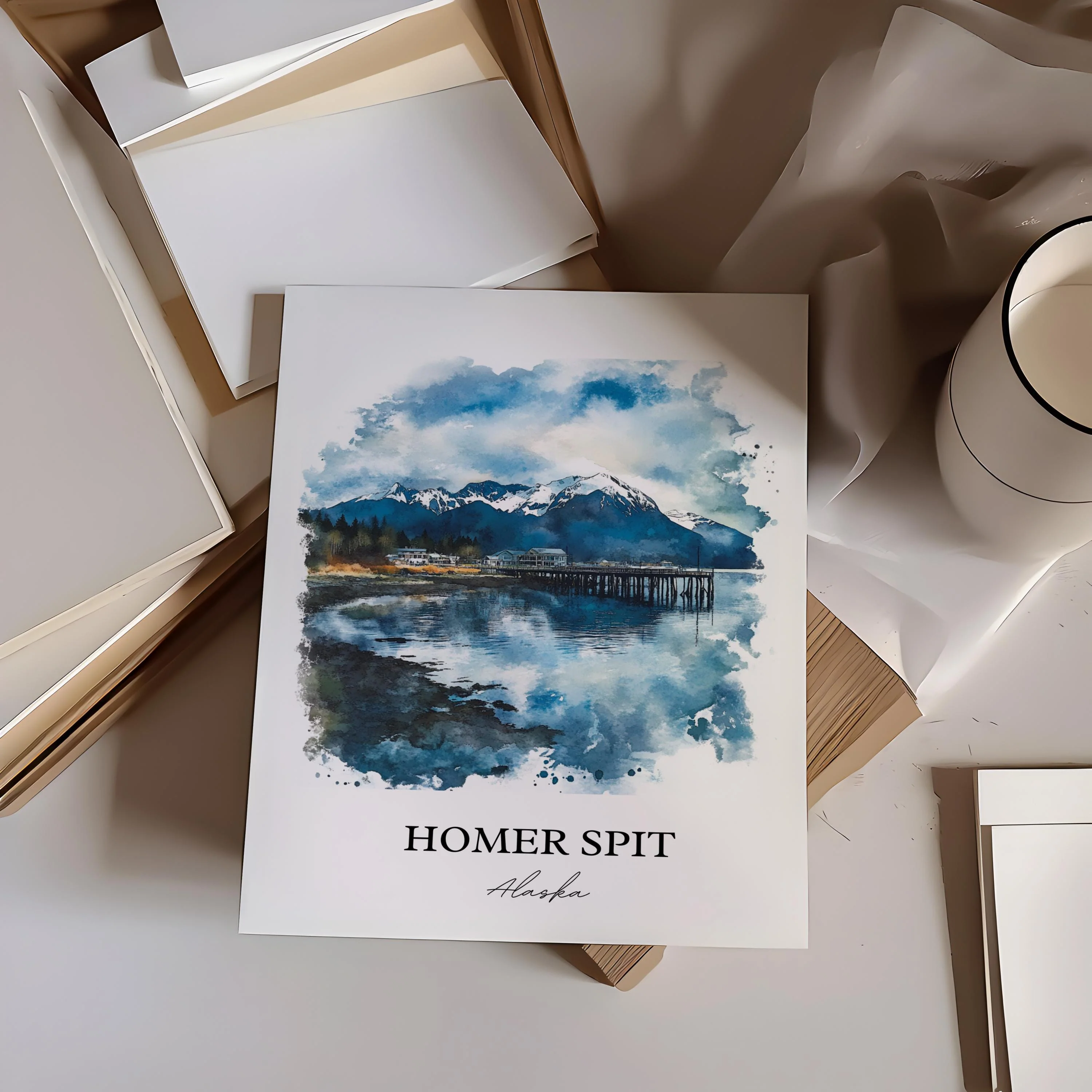Homer Spit, Alaska – Watercolor Art Print - Image 5