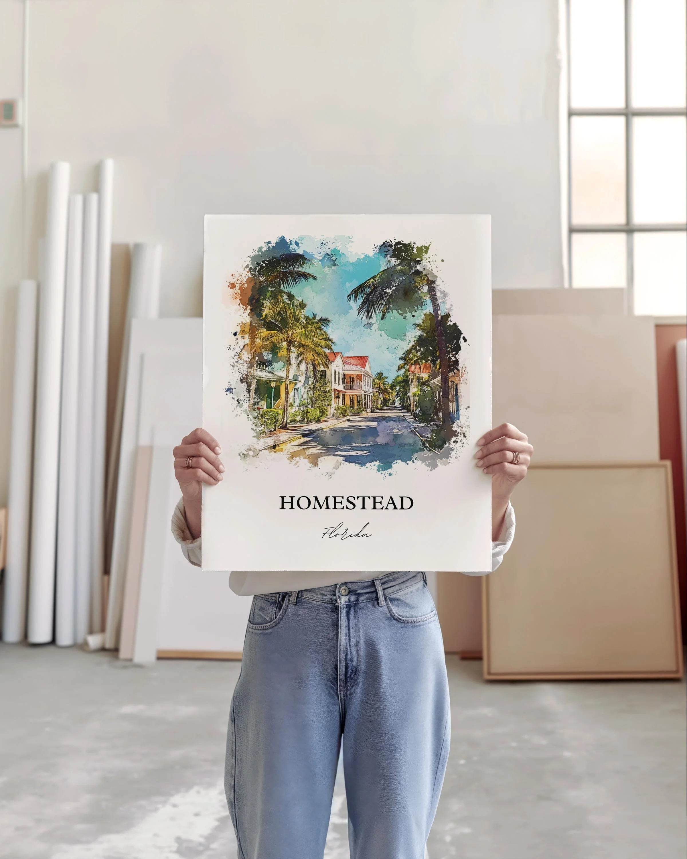 Homestead, Florida, USA – Watercolor Art Print - Image 3