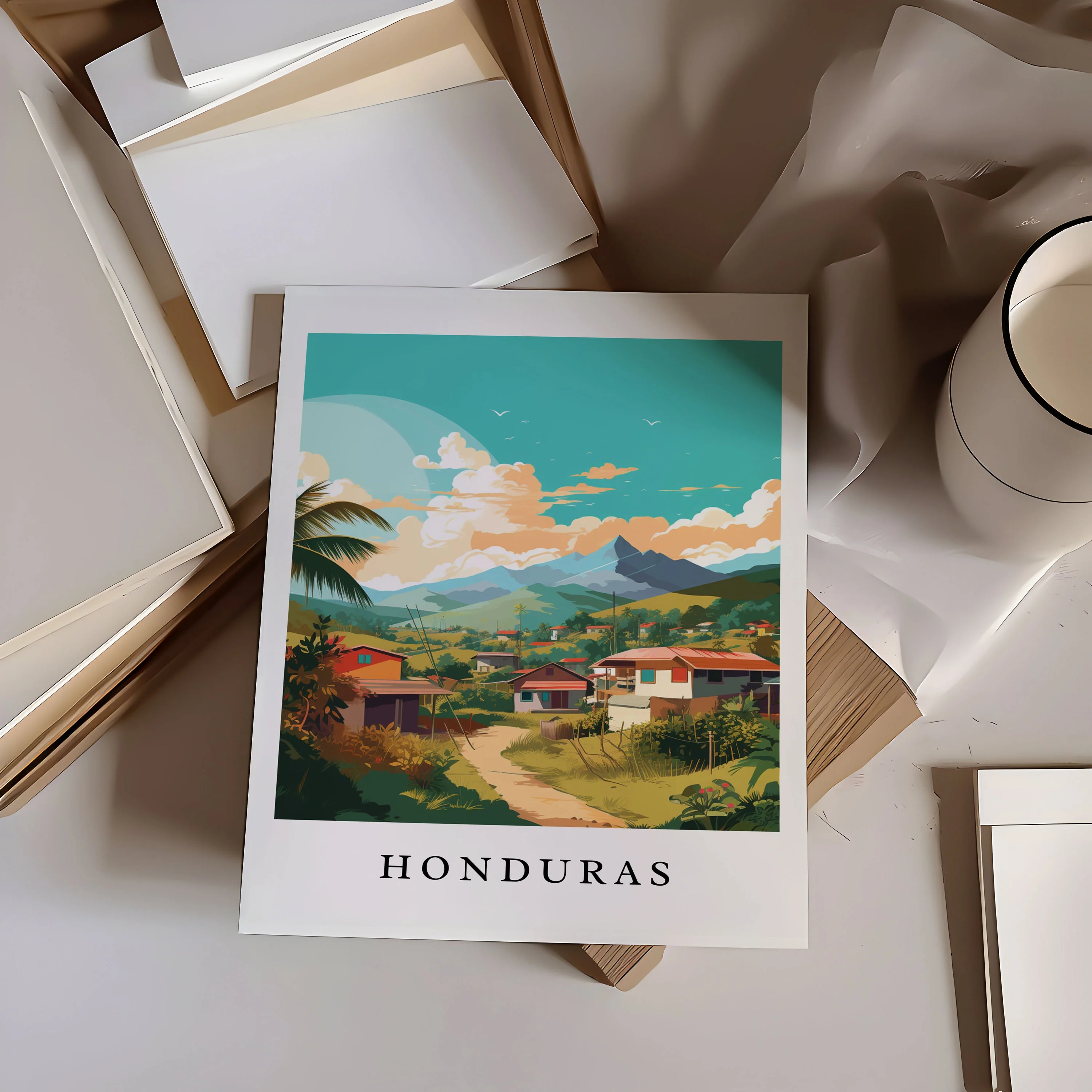 Honduras, Central America – Watercolor Art Print - Image 3