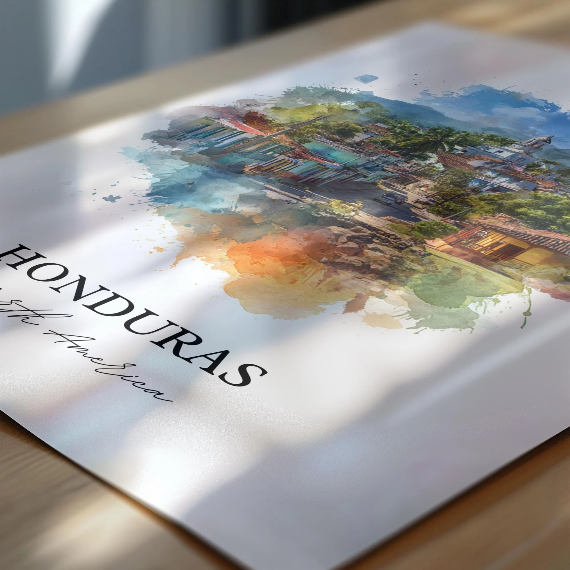 Honduras, Central America – Watercolor Art Print - Image 2