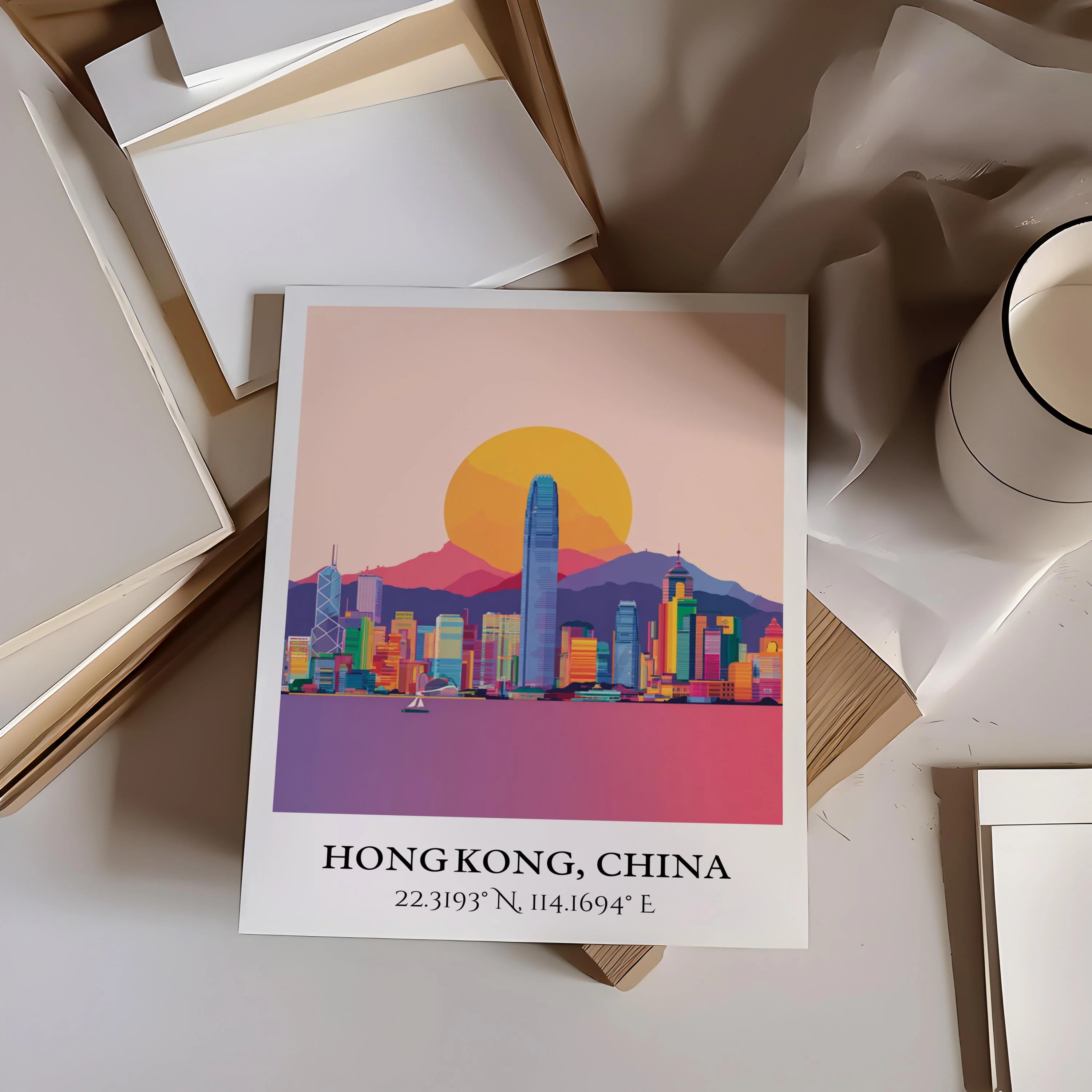 Hong Kong, China – Watercolor Art Print - Image 5