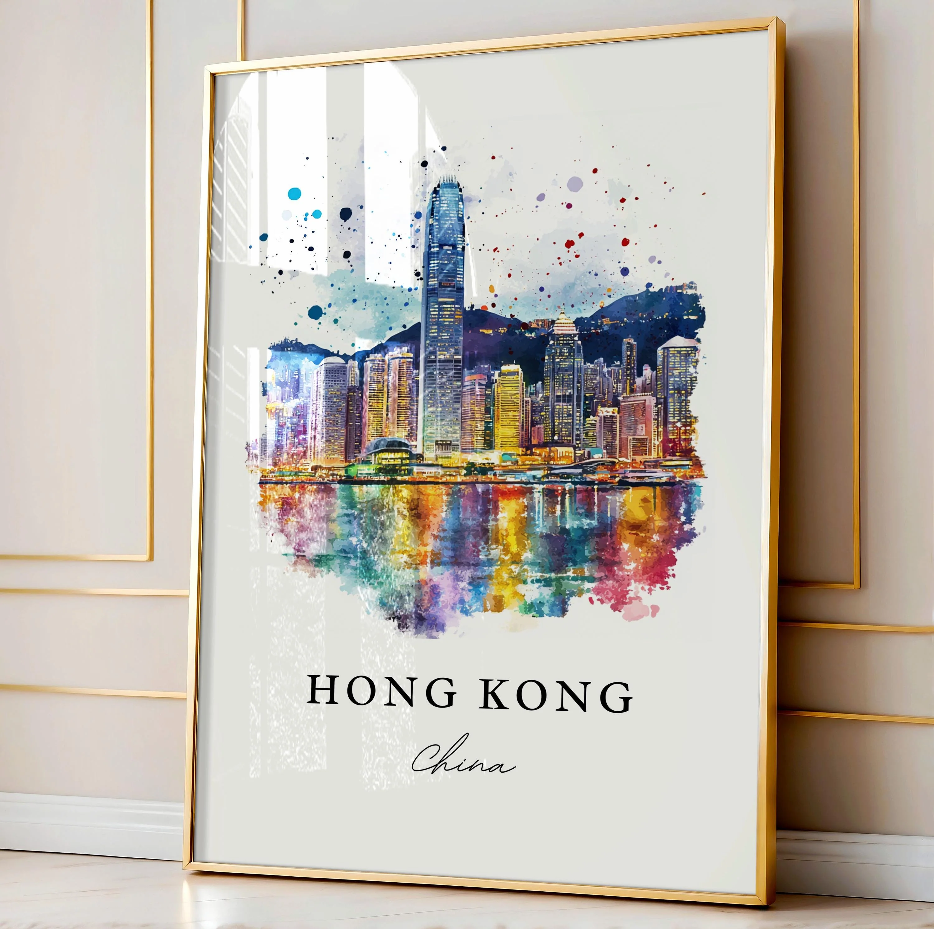 Hong Kong, China – Watercolor Art Print - Image 4